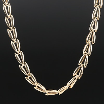 10K Chevron Link Necklace