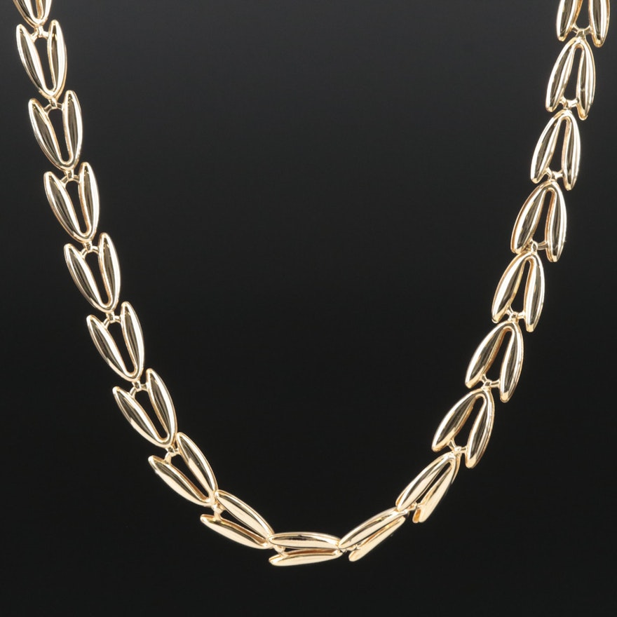 10K Chevron Link Necklace