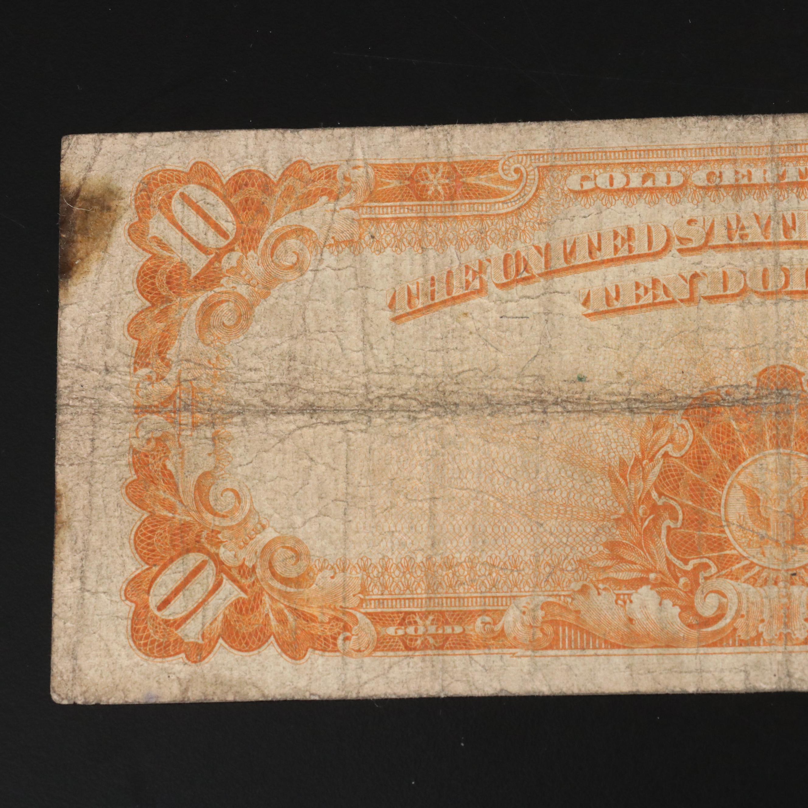 Series of 1922 $10 Large Size United States Gold Certificate