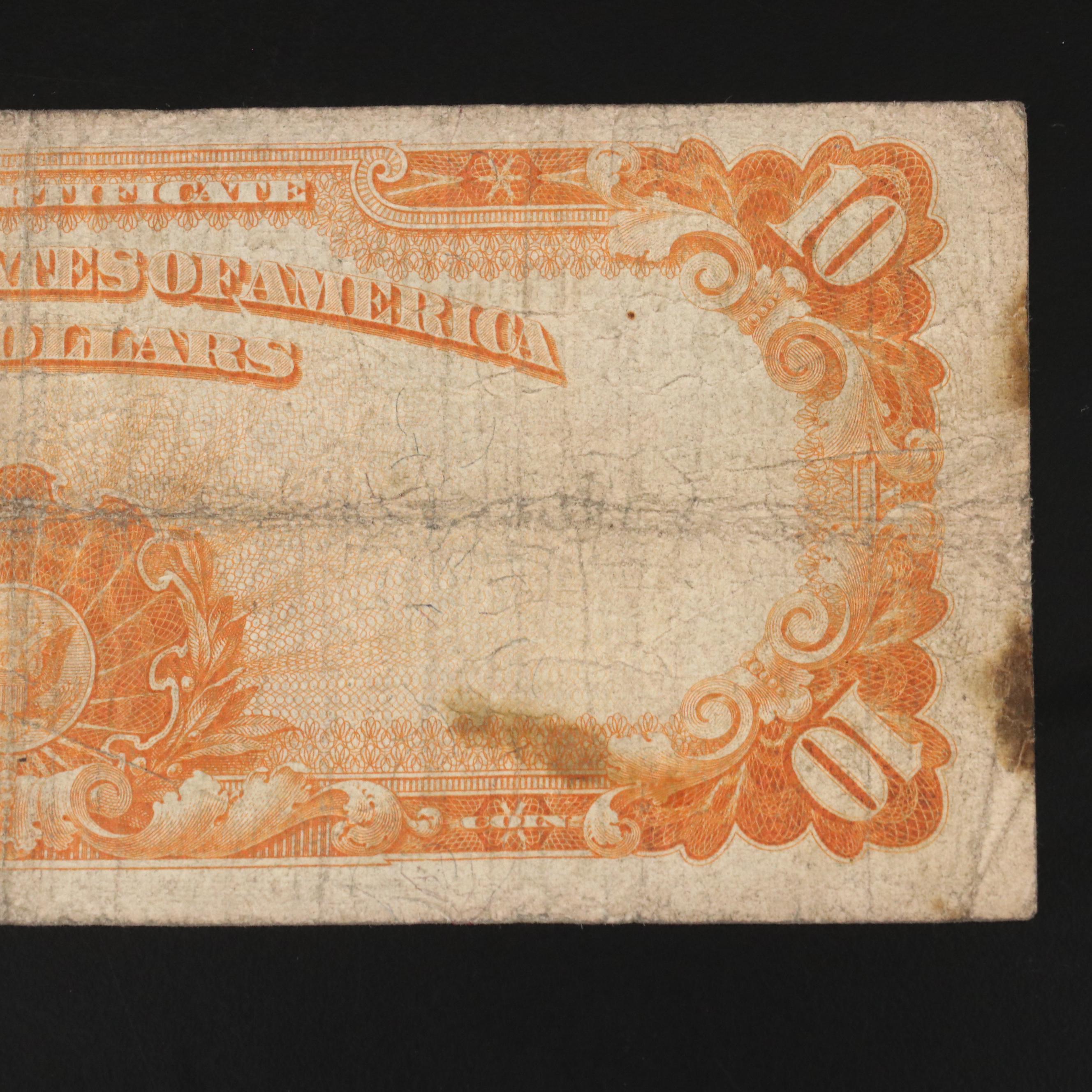 Series of 1922 $10 Large Size United States Gold Certificate