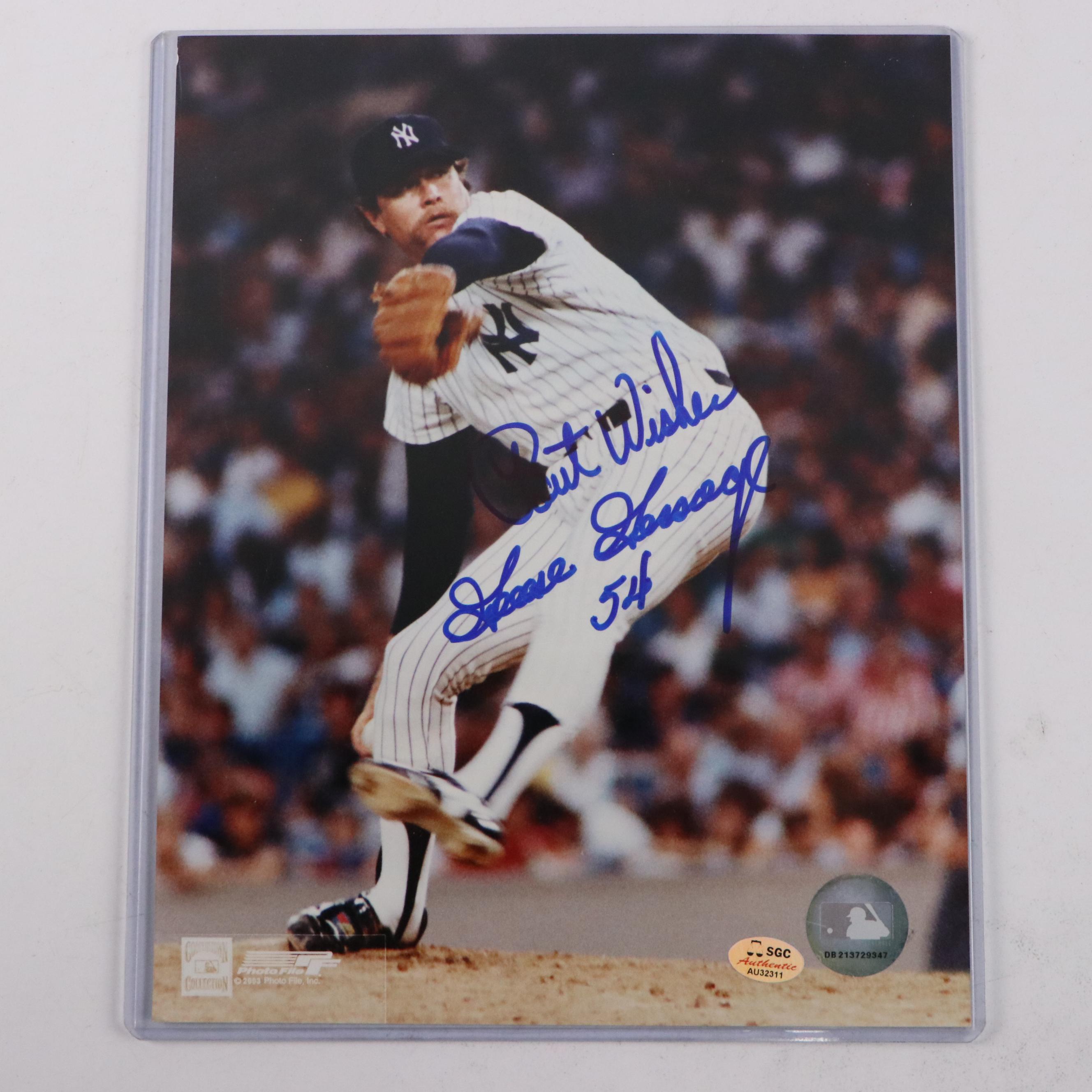 Whitey Ford Signed New York Yankees Sign with Goose Gossage Signed Print, More