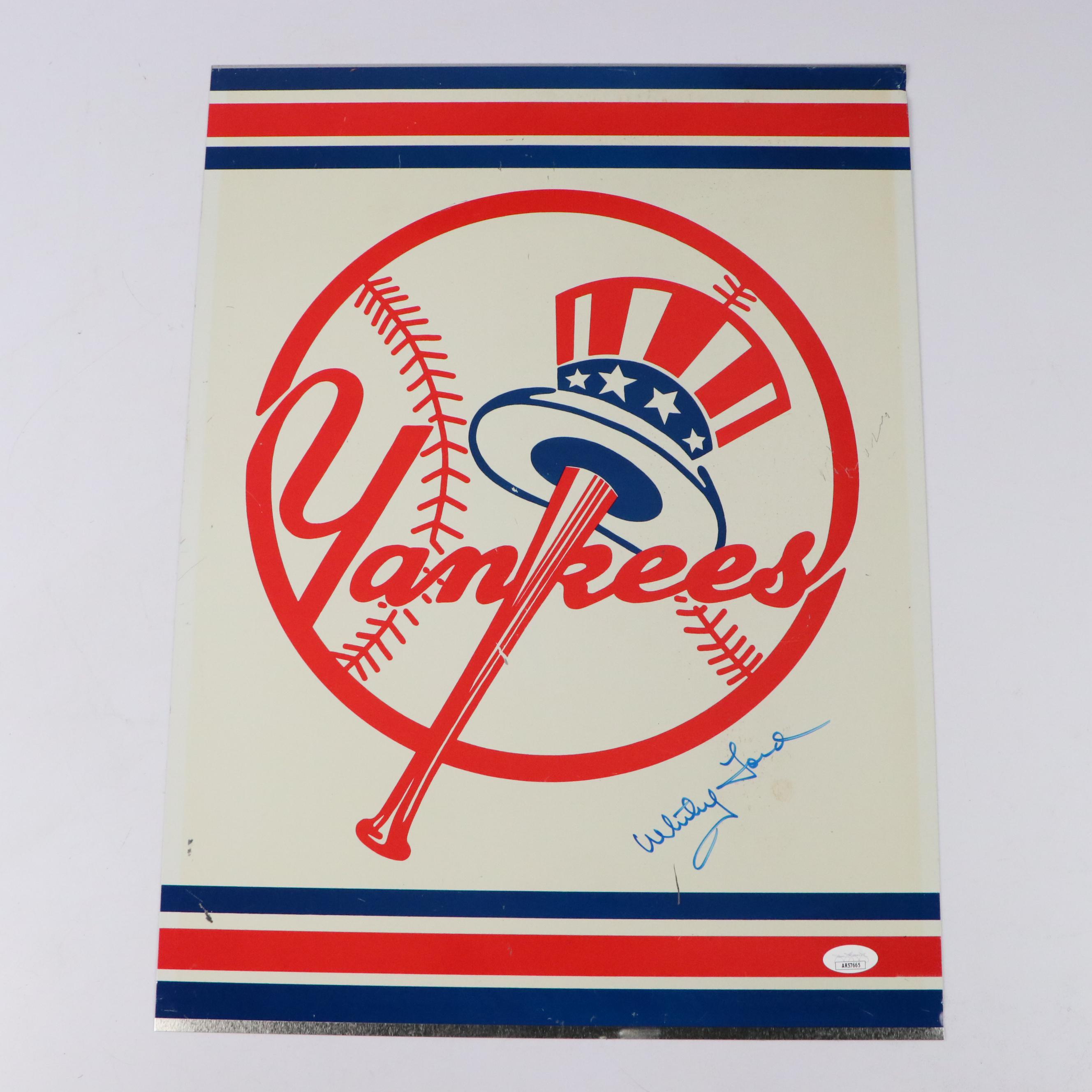 Whitey Ford Signed New York Yankees Sign with Goose Gossage Signed Print, More
