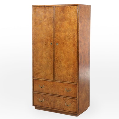 John Widdicomb Olive Ash Burl and Oak Armoire