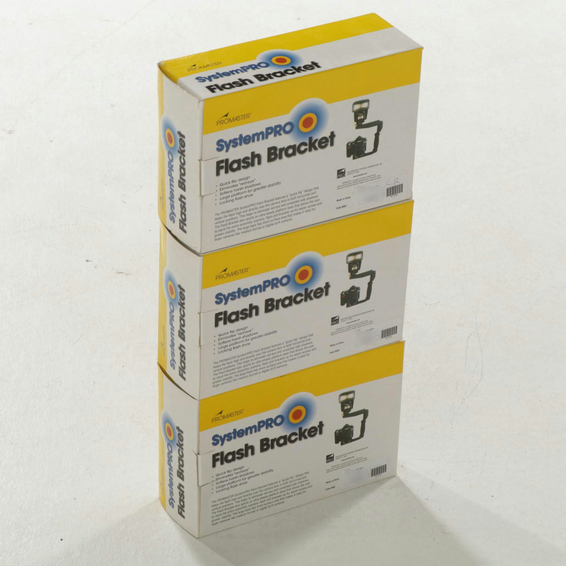 Three ProMaster SystemPRO Flash Brackets