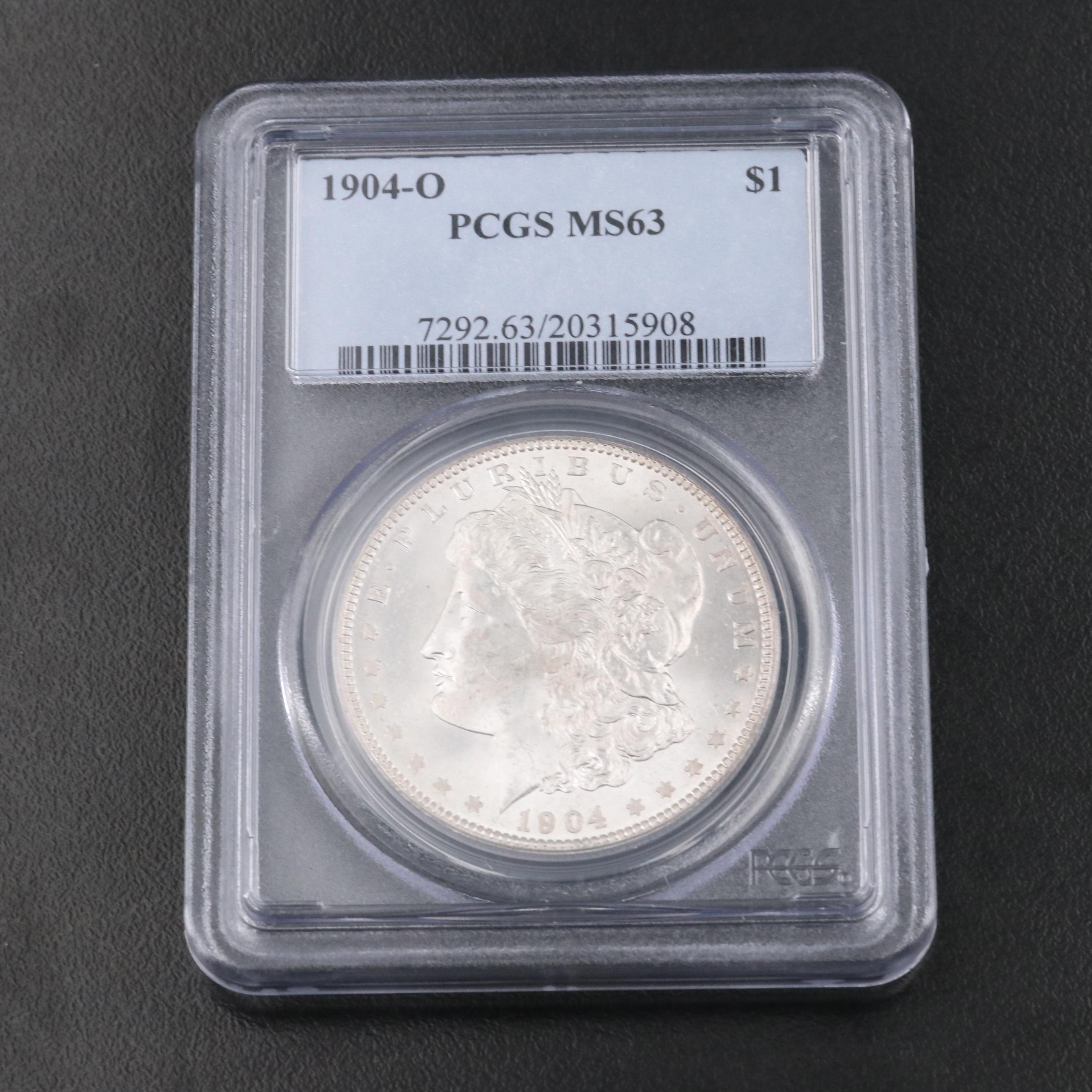 PCGS 1904 O MS 63 hot Morgan silver dollar