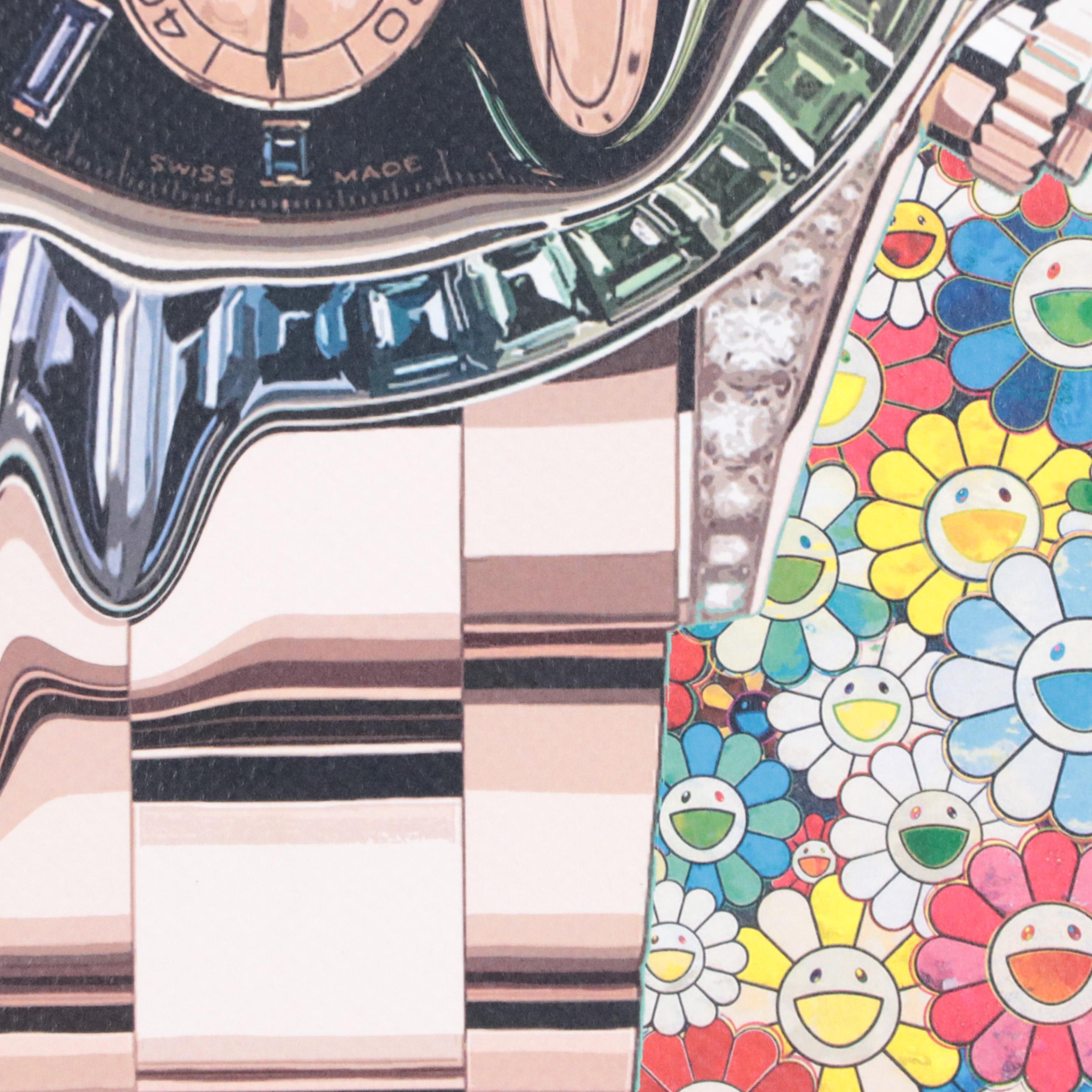 Death NYC Digital Pop Art Print, Rolex X Murakami X Dali