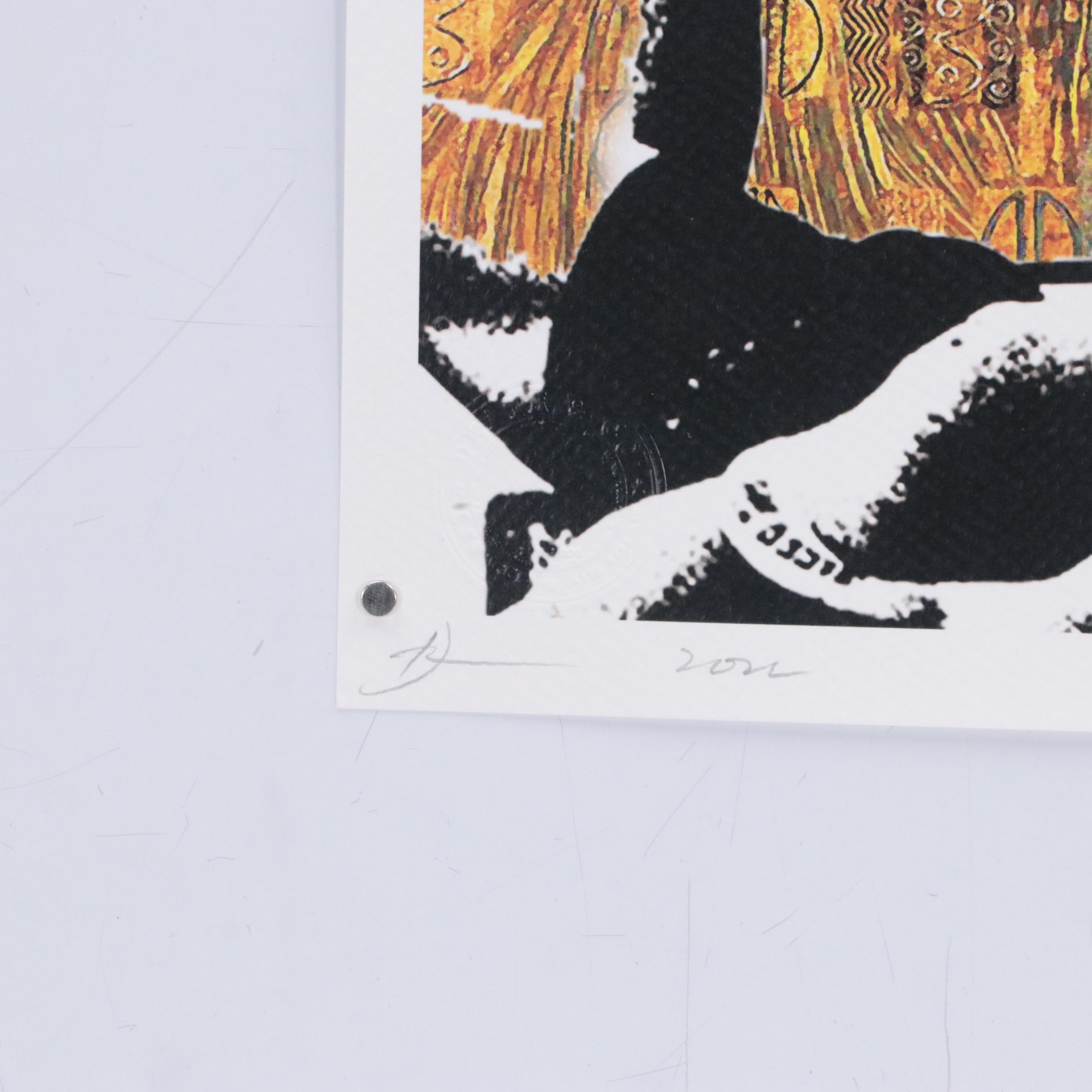 Death NYC Pop Art Graphic Print of Gustav Klimt x Muhammad Ali, 2022