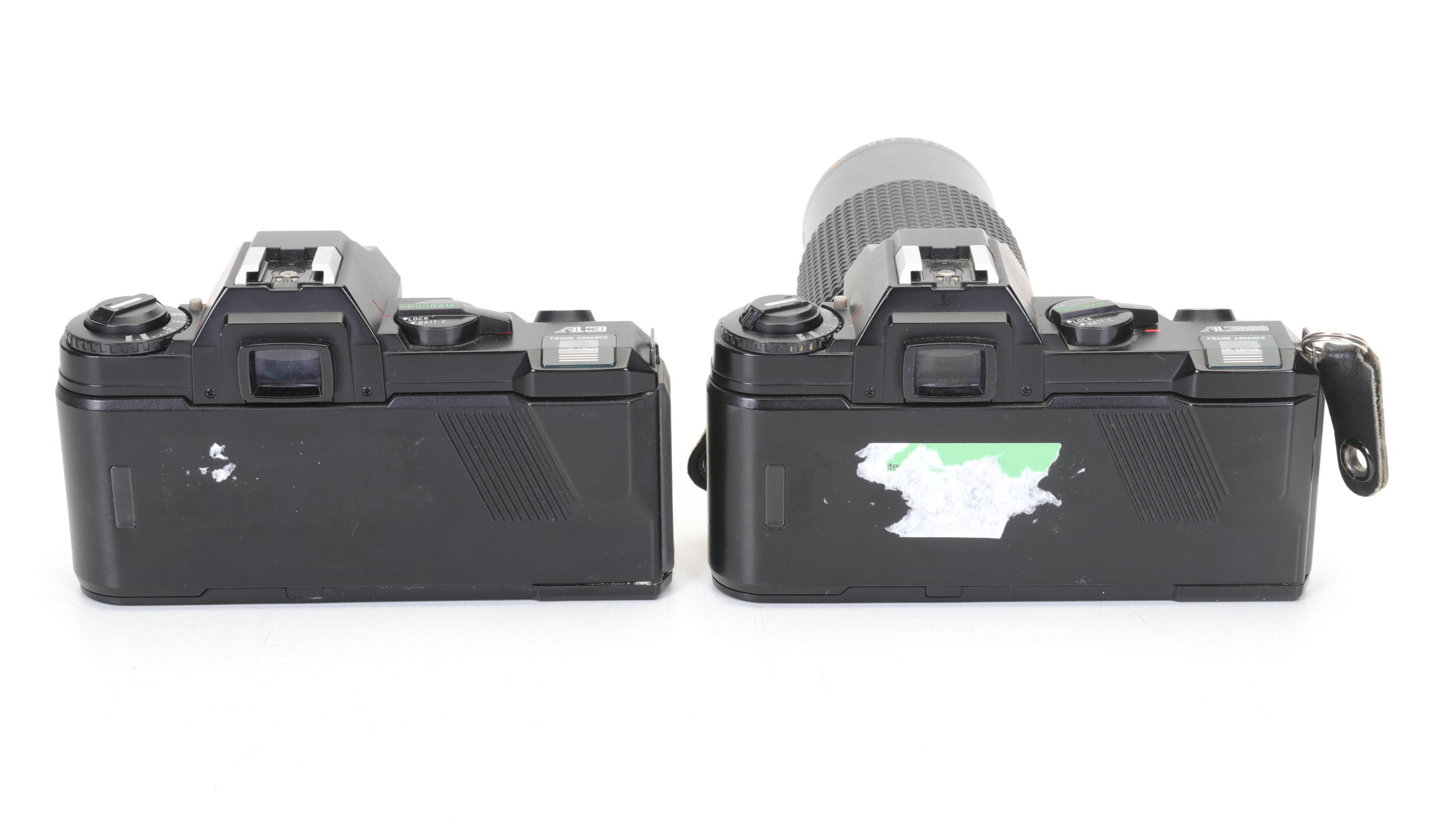 Asahi Pentax Cameras with Starblitz Flash and Two Lenses, Late 20th Century