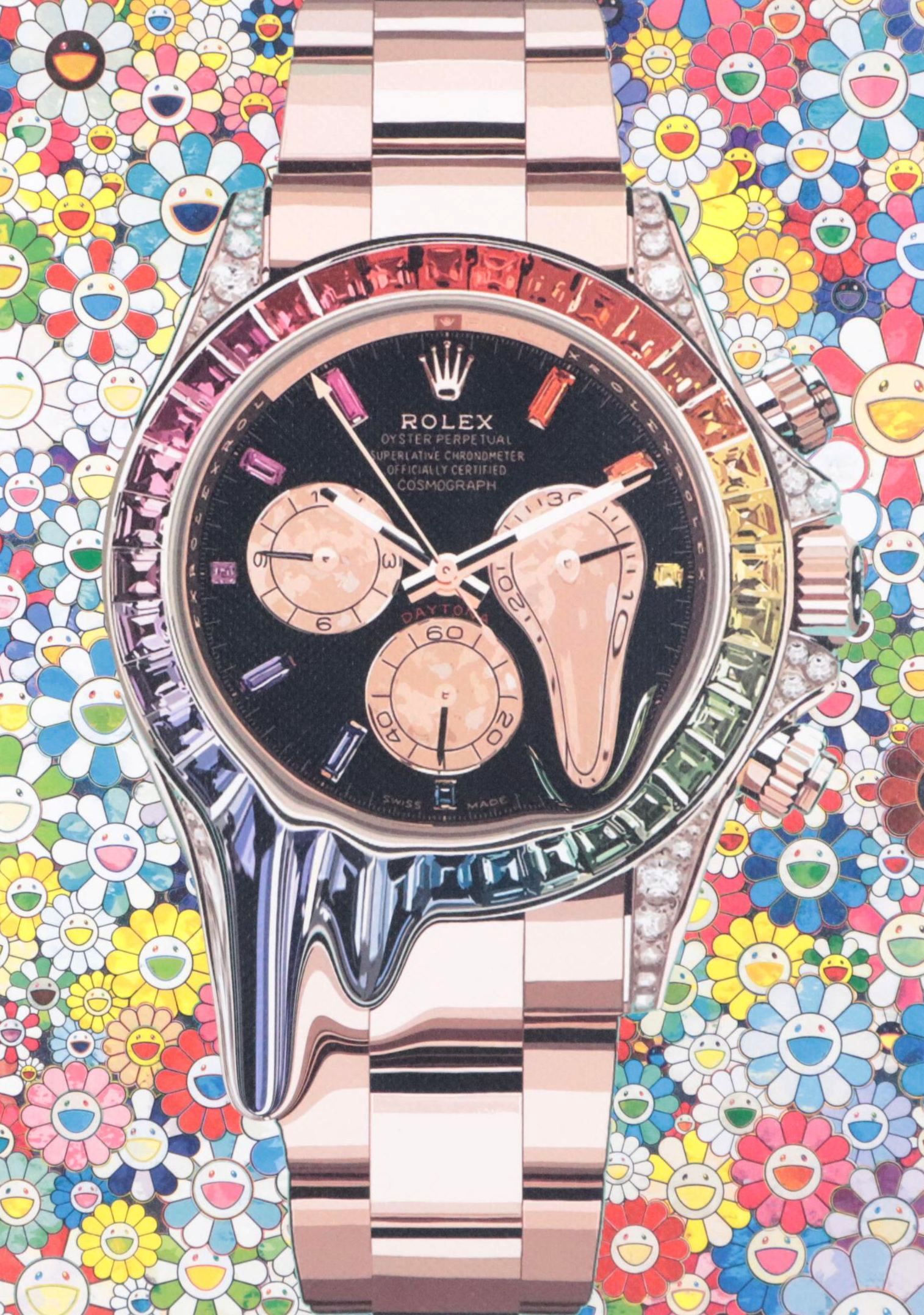 Death NYC Digital Pop Art Print, Rolex X Murakami X Dali