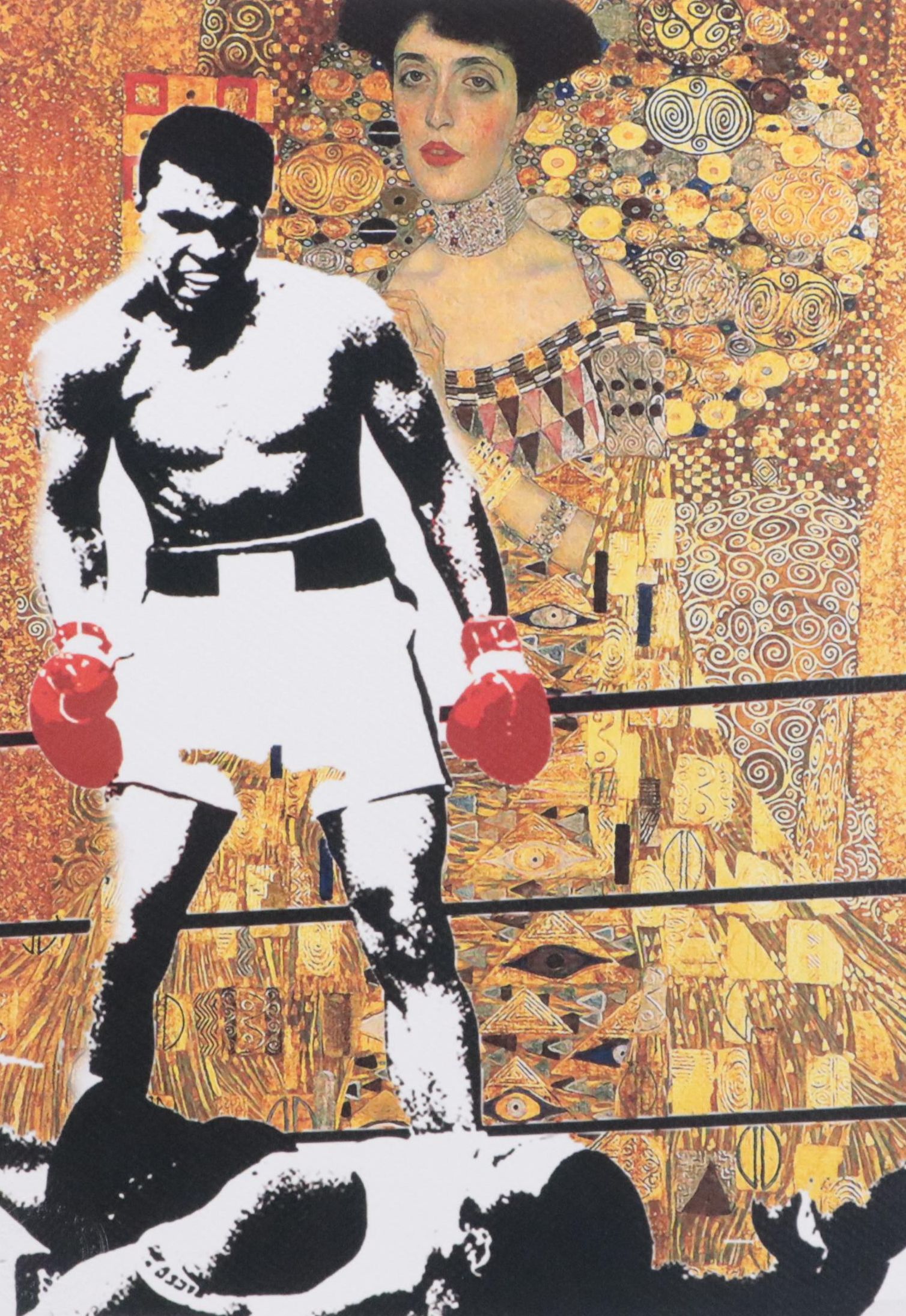 Death NYC Pop Art Graphic Print of Gustav Klimt x Muhammad Ali, 2022