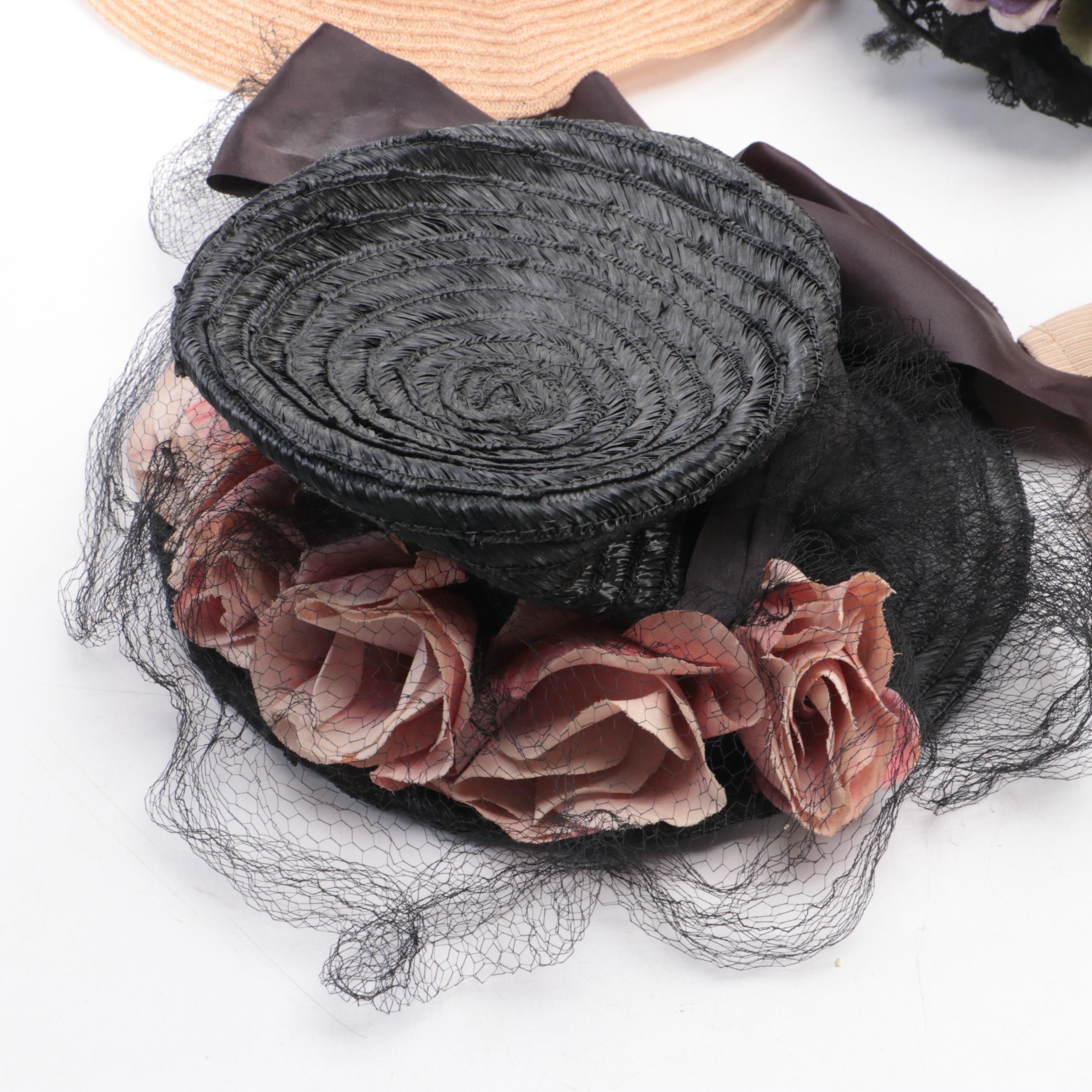 Victorian Style Straw Hats and Bonnets, 20th Century