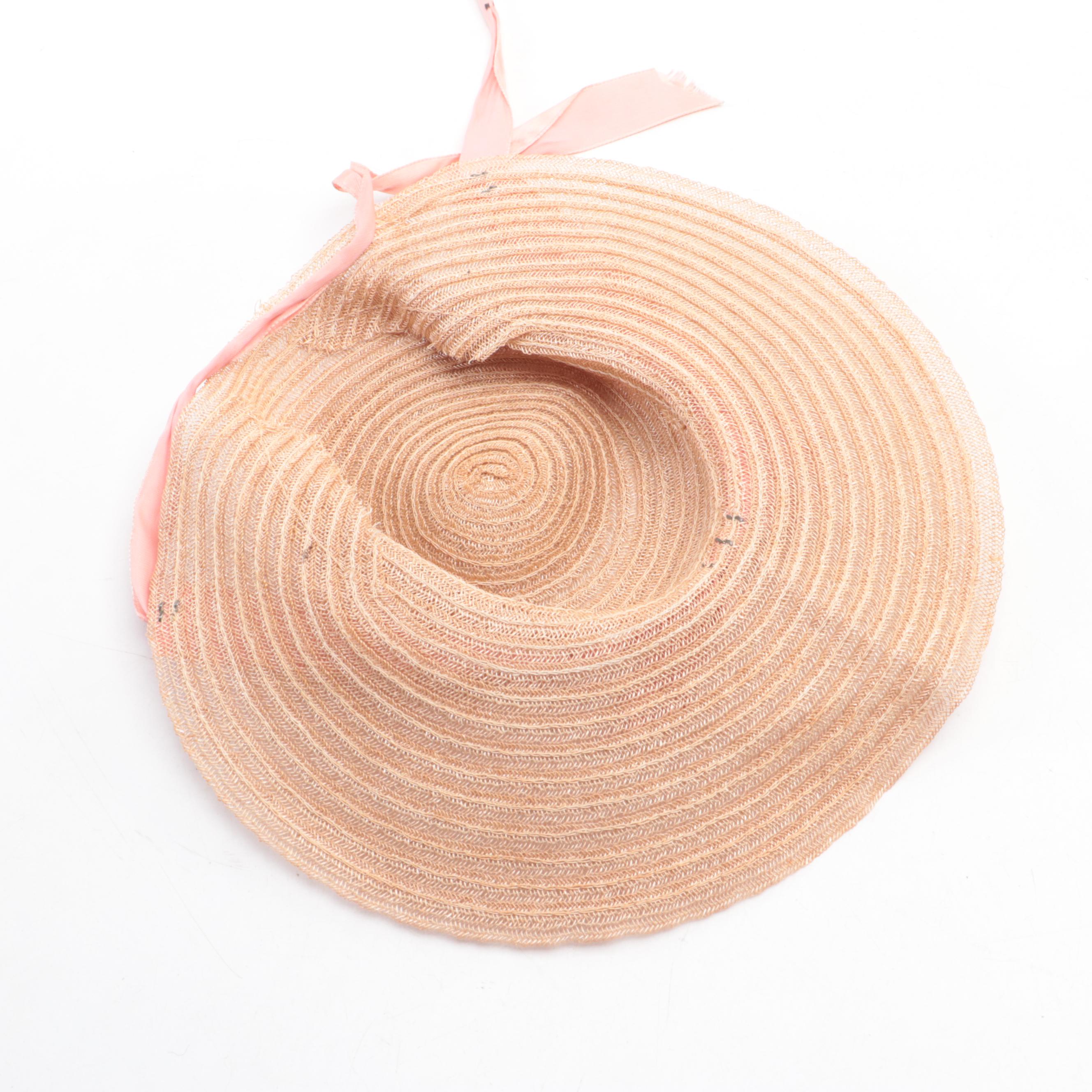 Victorian Style Straw Hats and Bonnets, 20th Century