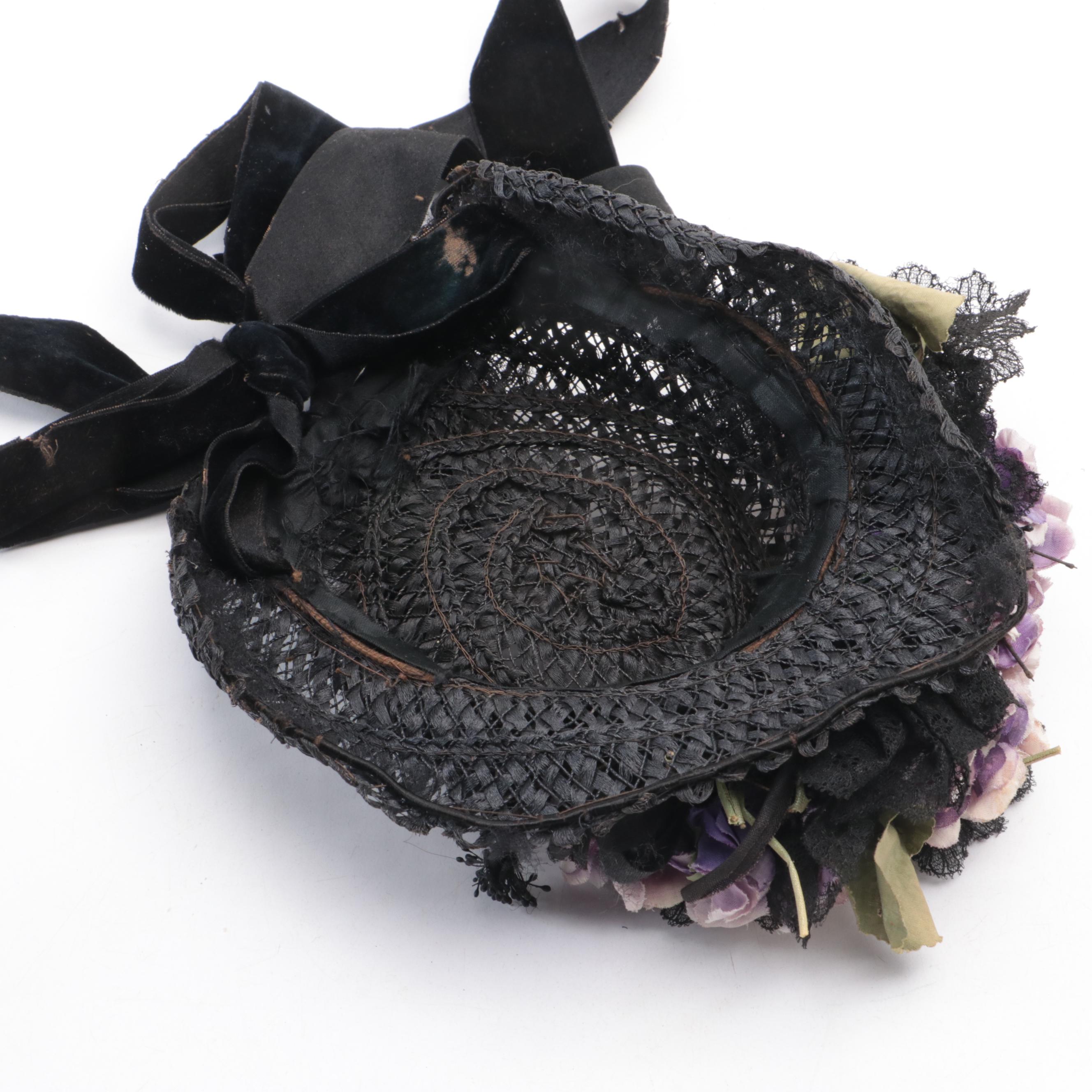 Victorian Style Straw Hats and Bonnets, 20th Century