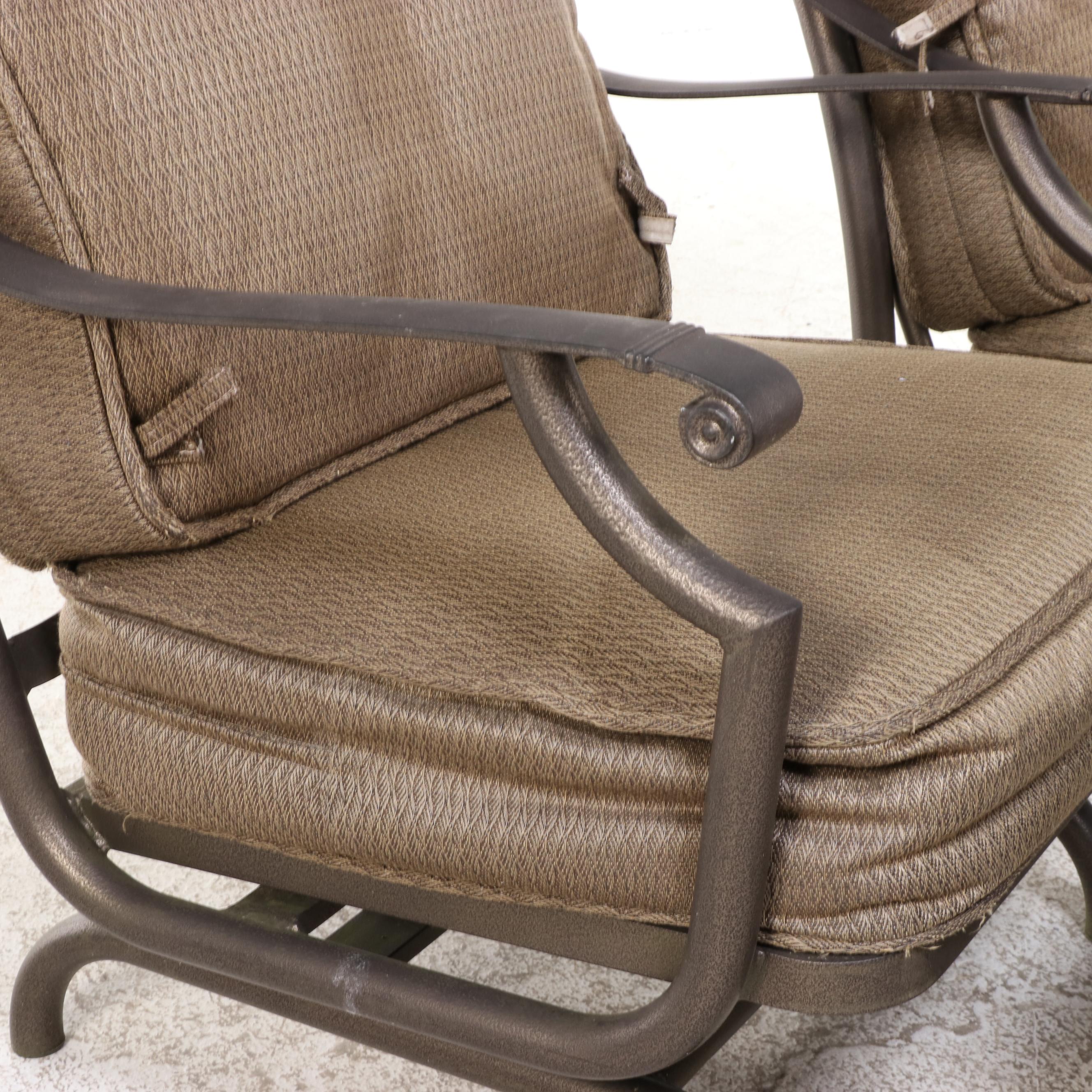 Tropitone Cast Metal Patio Chairs, Ottoman, and Accent Tables