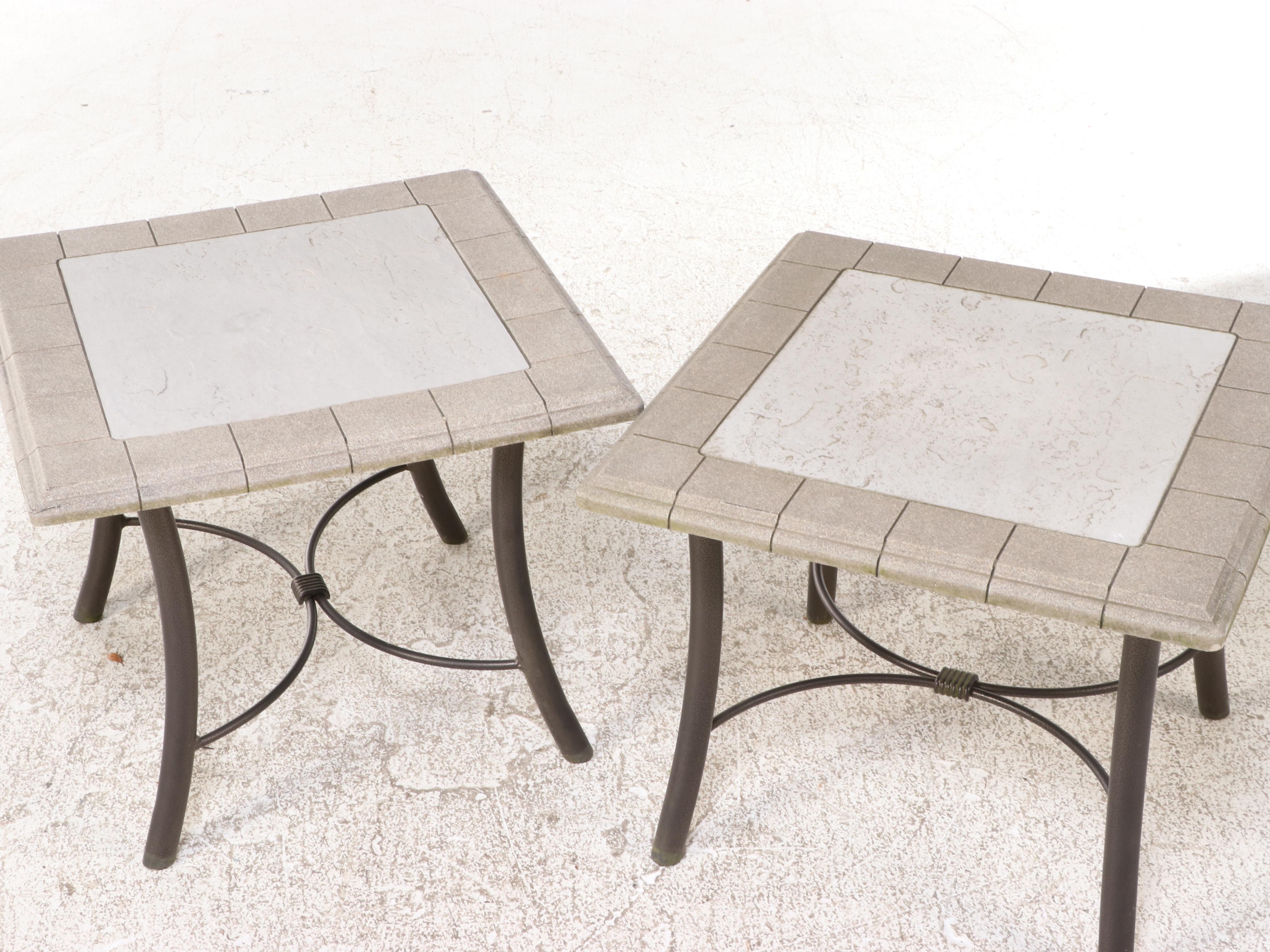 Tropitone Cast Metal Patio Chairs, Ottoman, and Accent Tables