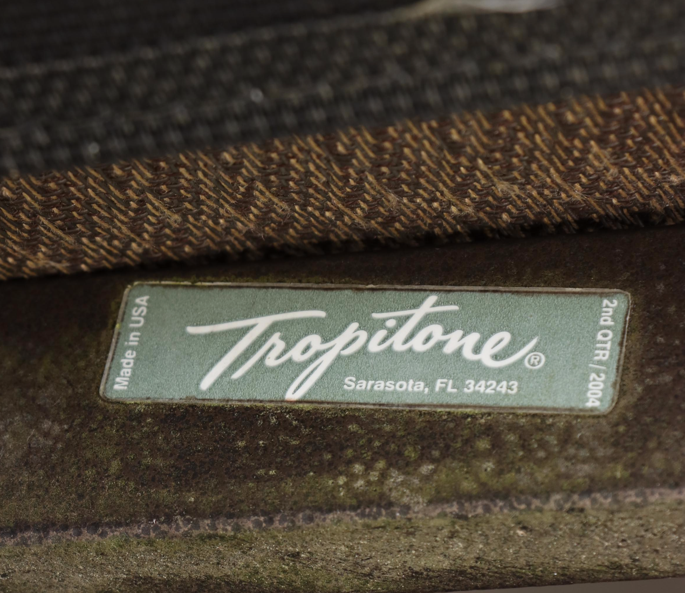 Tropitone Cast Metal Patio Chairs, Ottoman, and Accent Tables