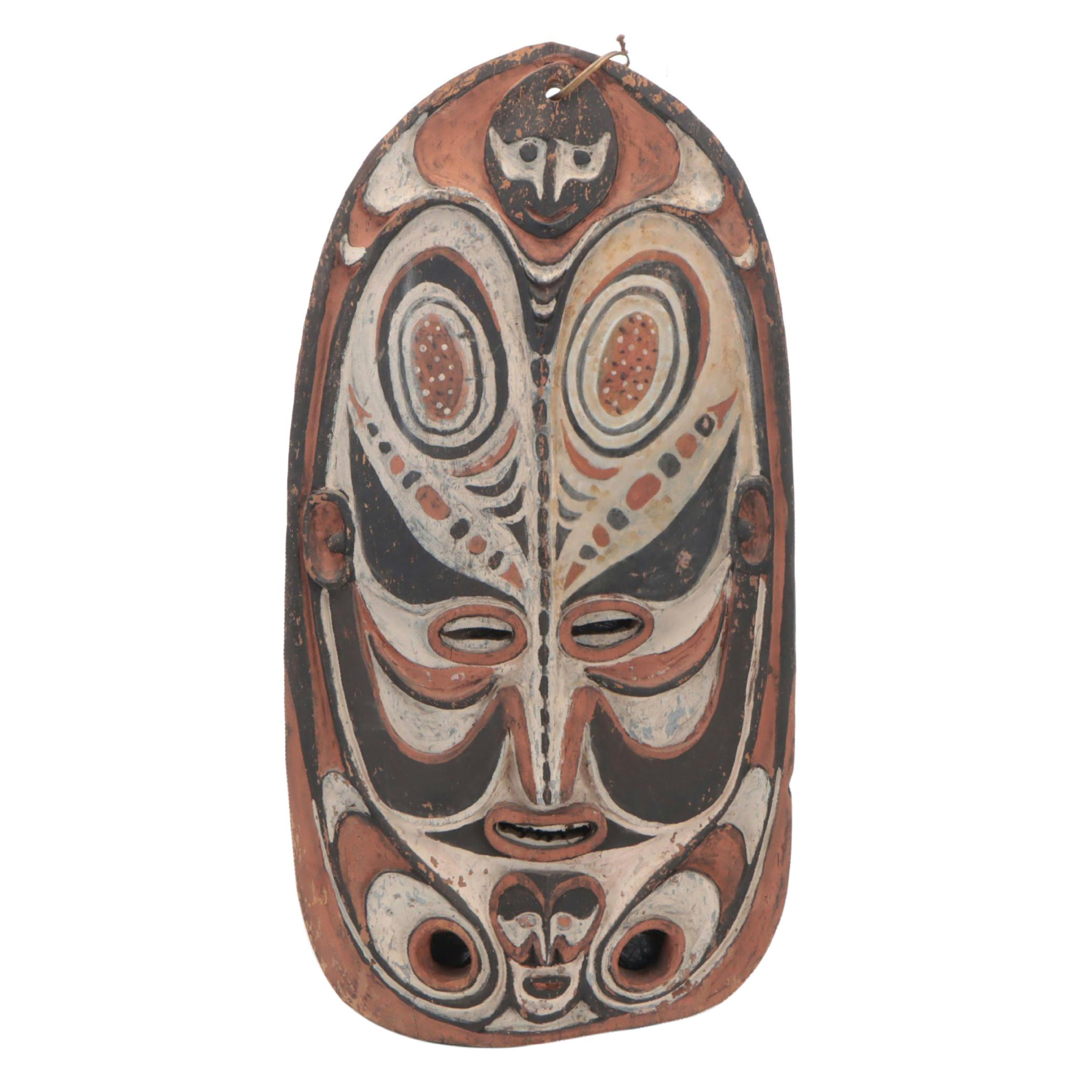 Papua New Guinea Carved and Pigmented Mask