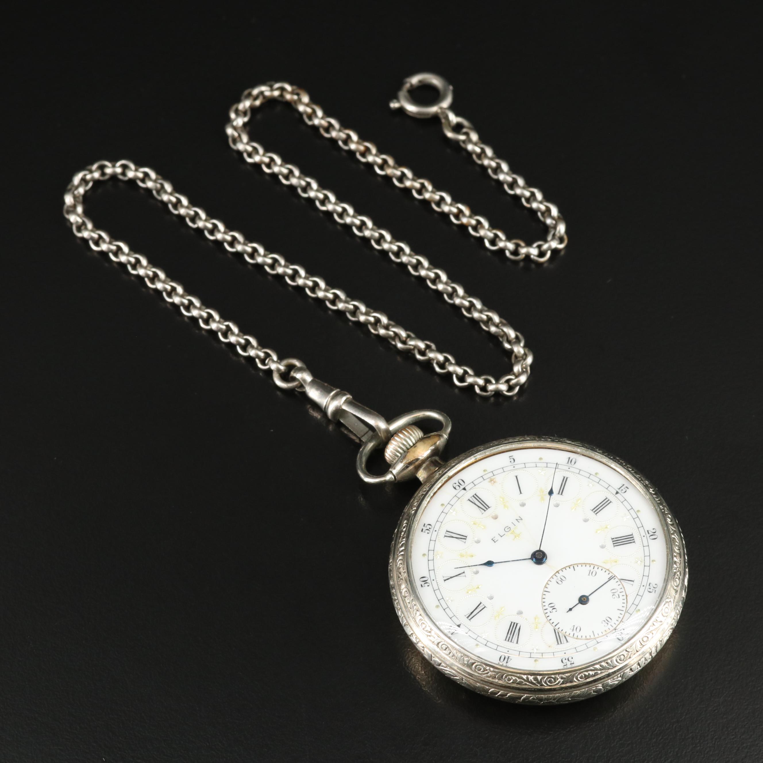 1917 Elgin Pocket Watch and Fob Chain