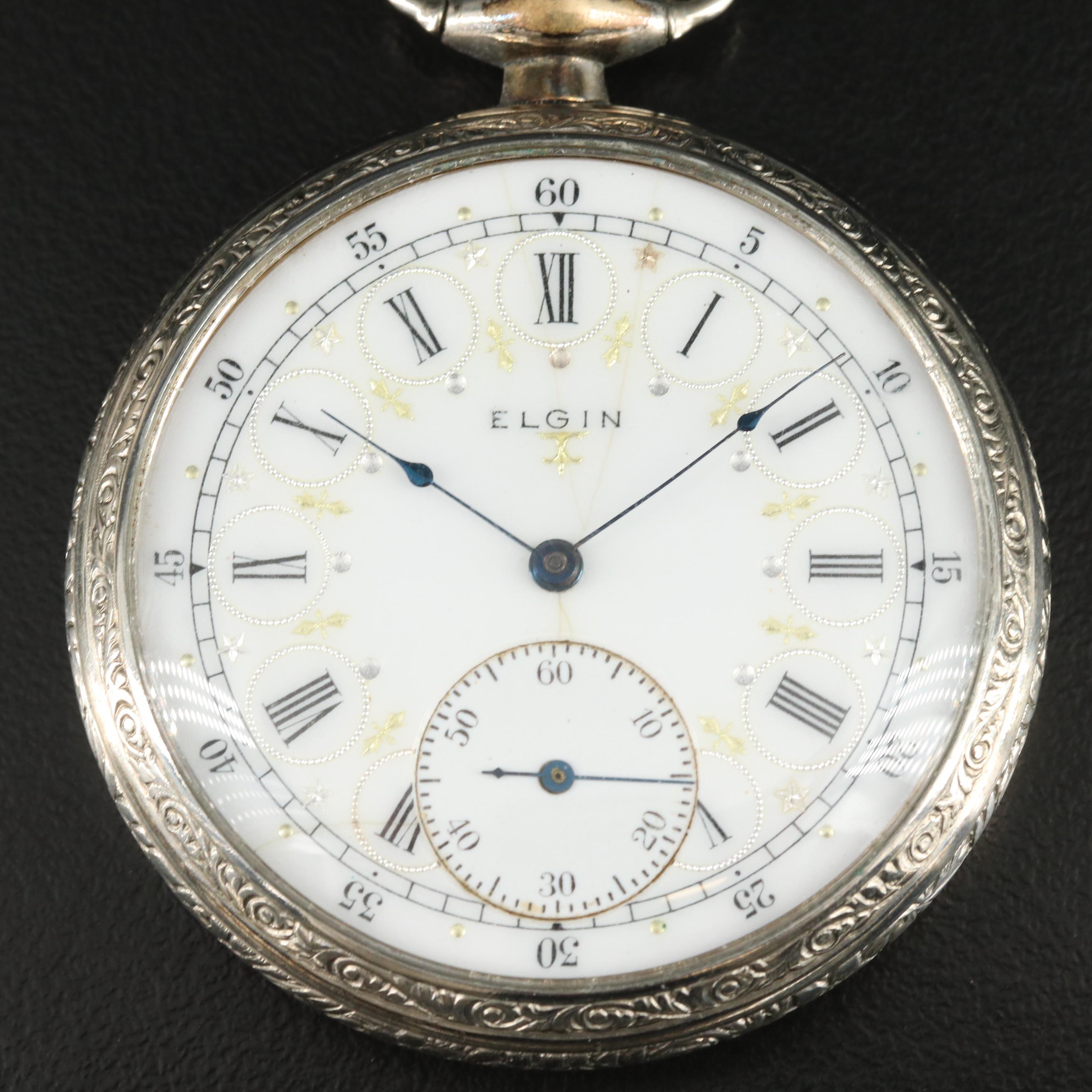 1917 Elgin Pocket Watch and Fob Chain