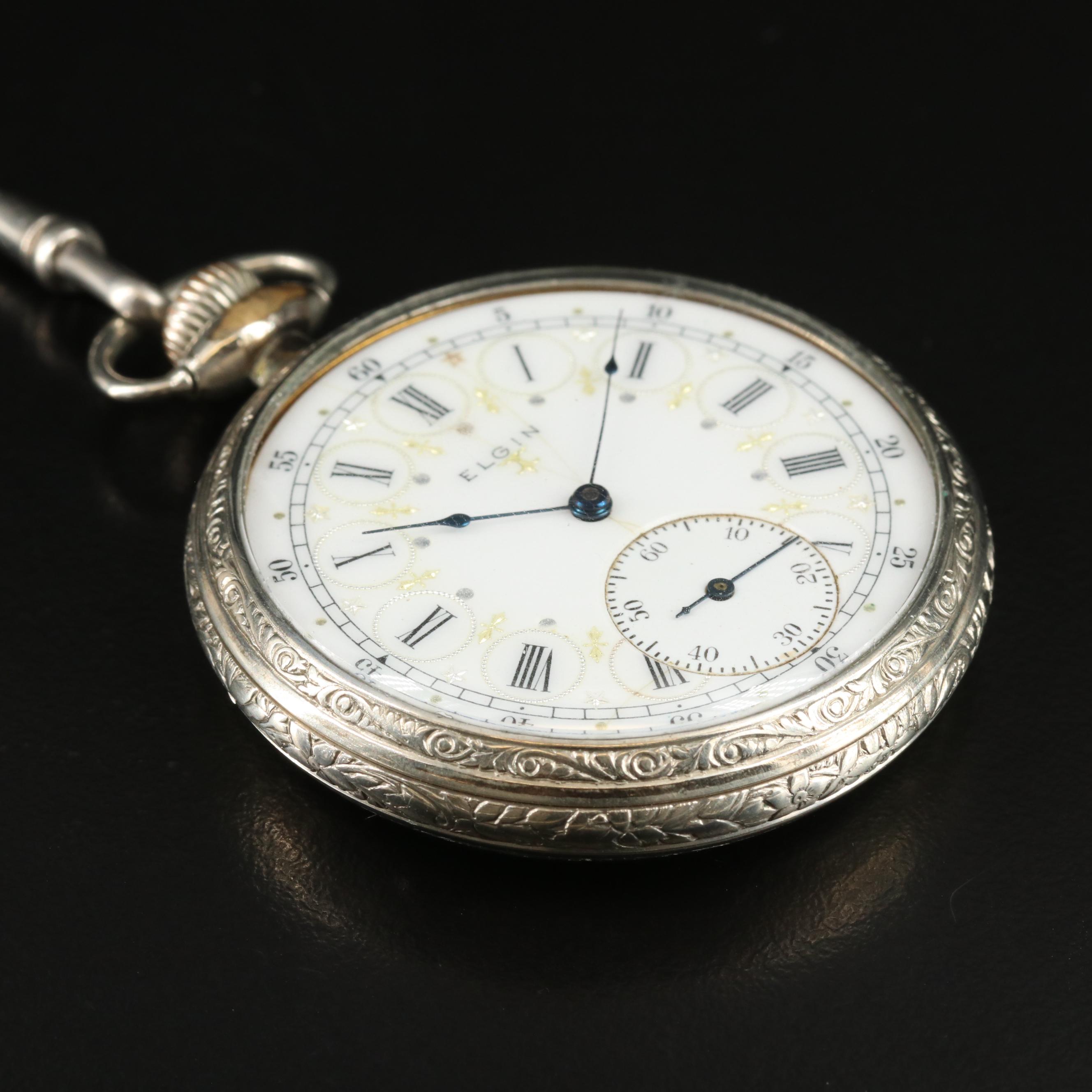 1917 Elgin Pocket Watch and Fob Chain
