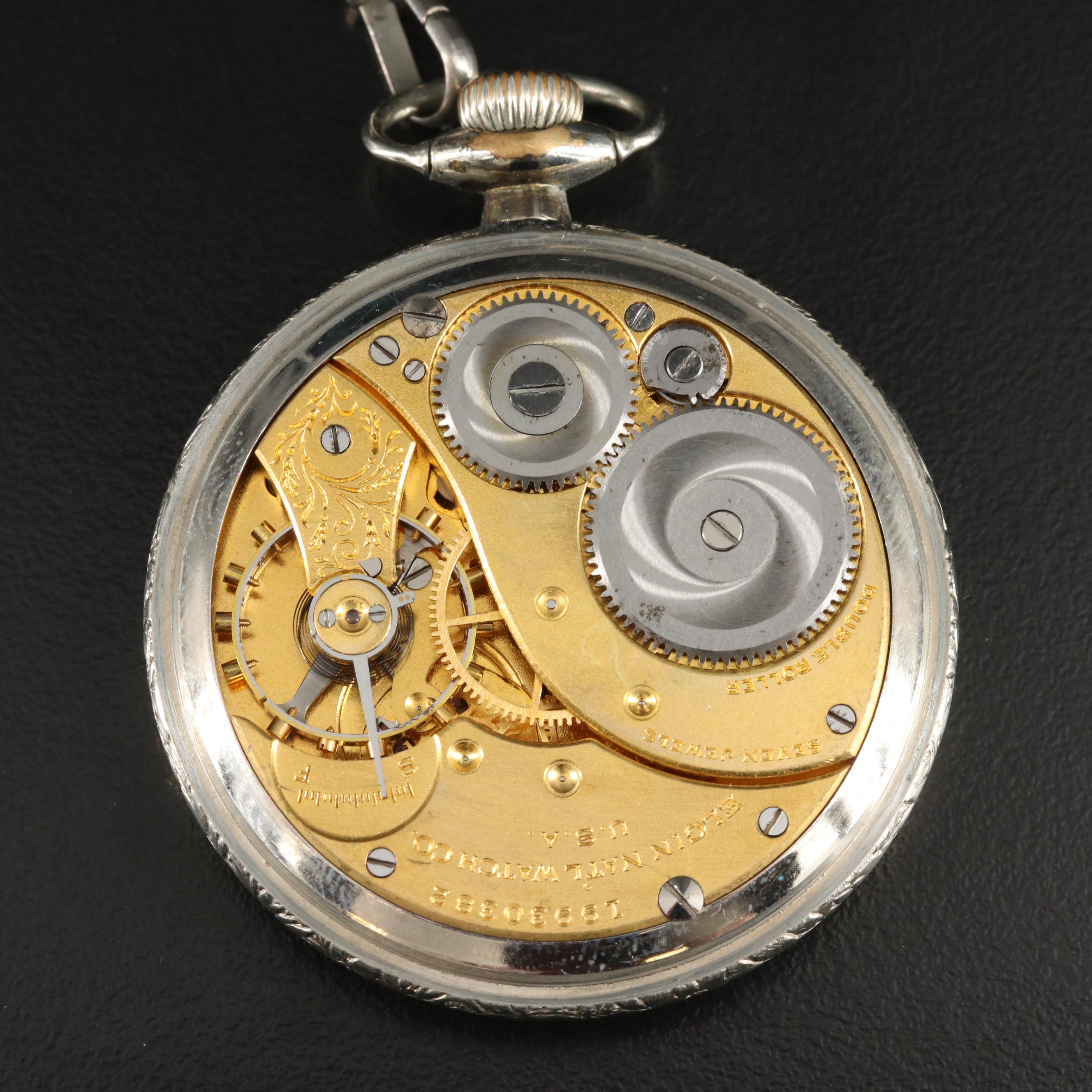 1917 Elgin Pocket Watch and Fob Chain