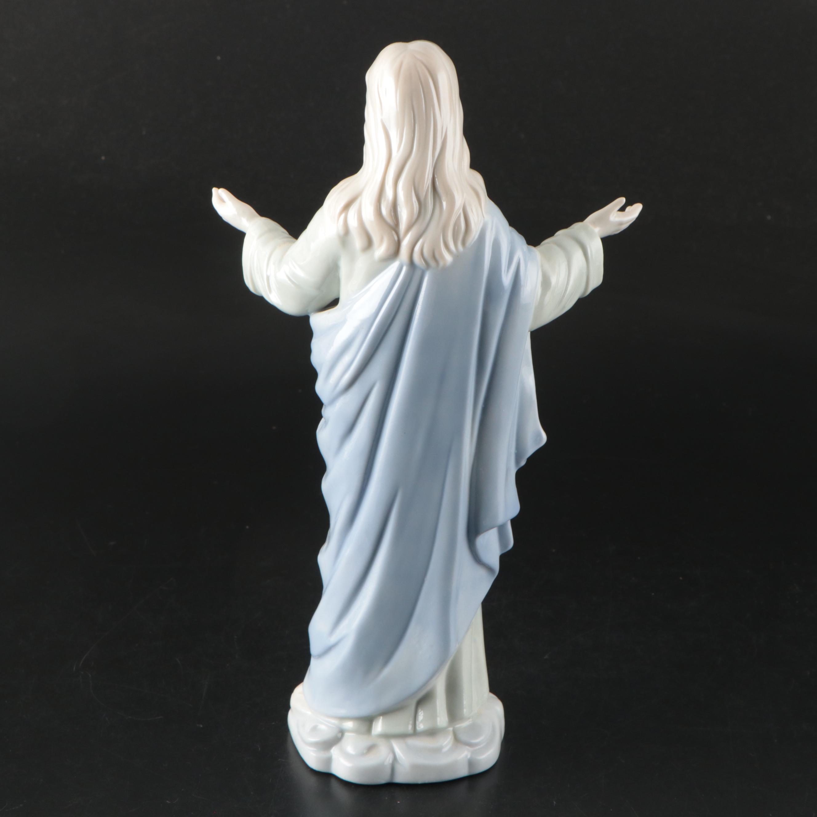 Glazed Porcelain Jesus Figurine, Vintage EBTH