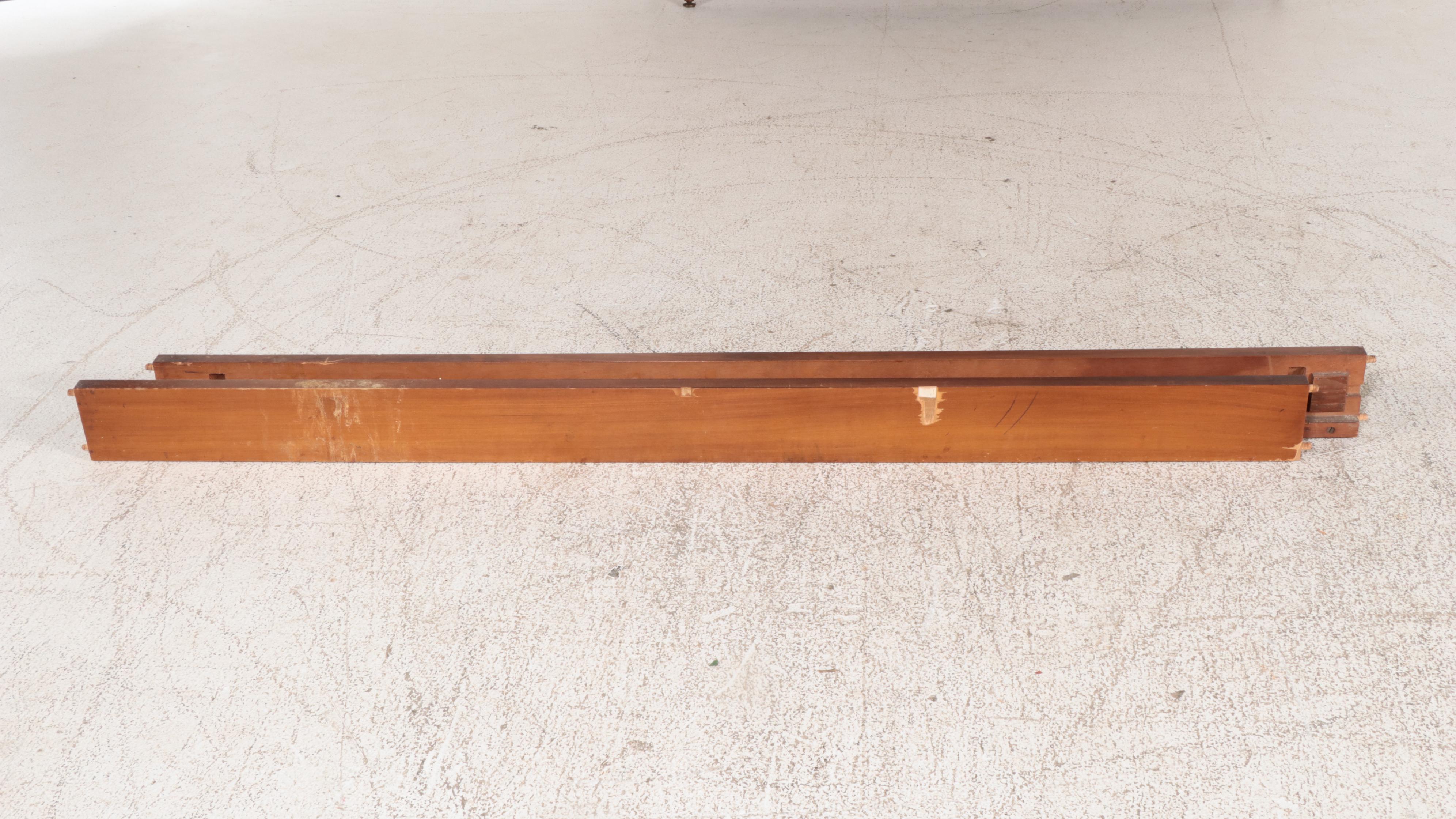 Robert W. Irwin Co. Adam Style Paint-Decorated Satinwood and Burl Bed Frame