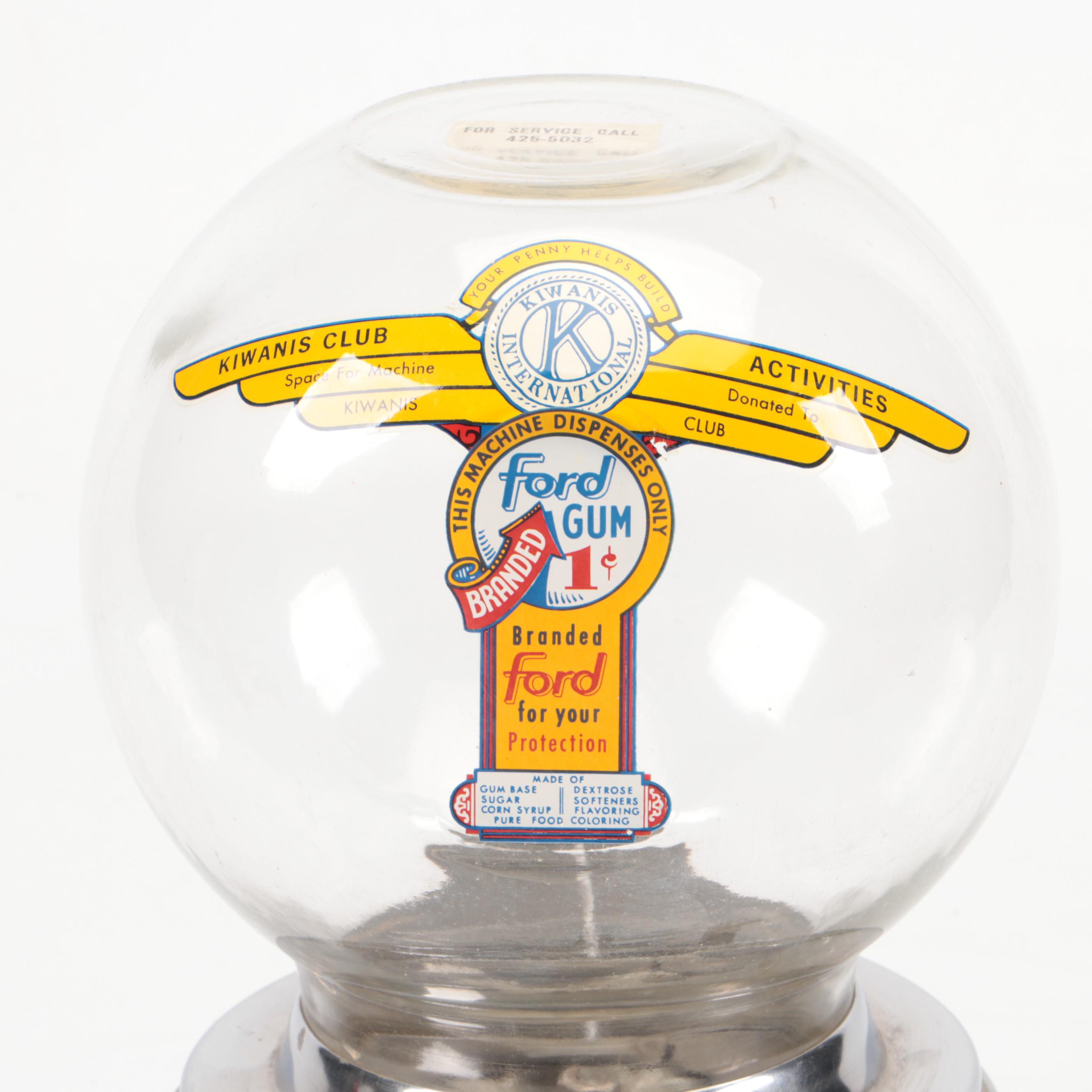 Kiwanis International Penny Gumball Machine, Mid-20th Century