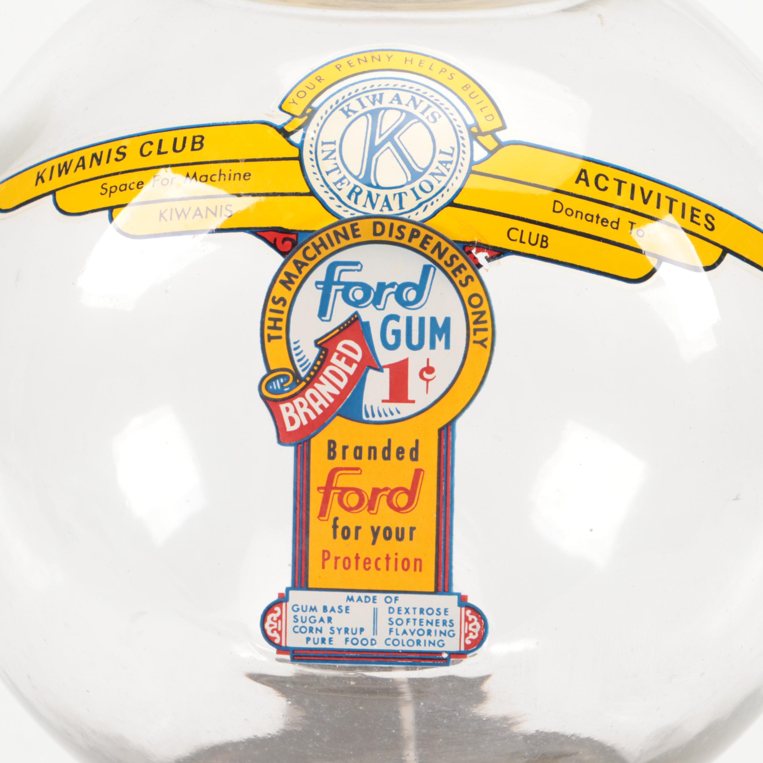 Kiwanis International Penny Gumball Machine, Mid-20th Century