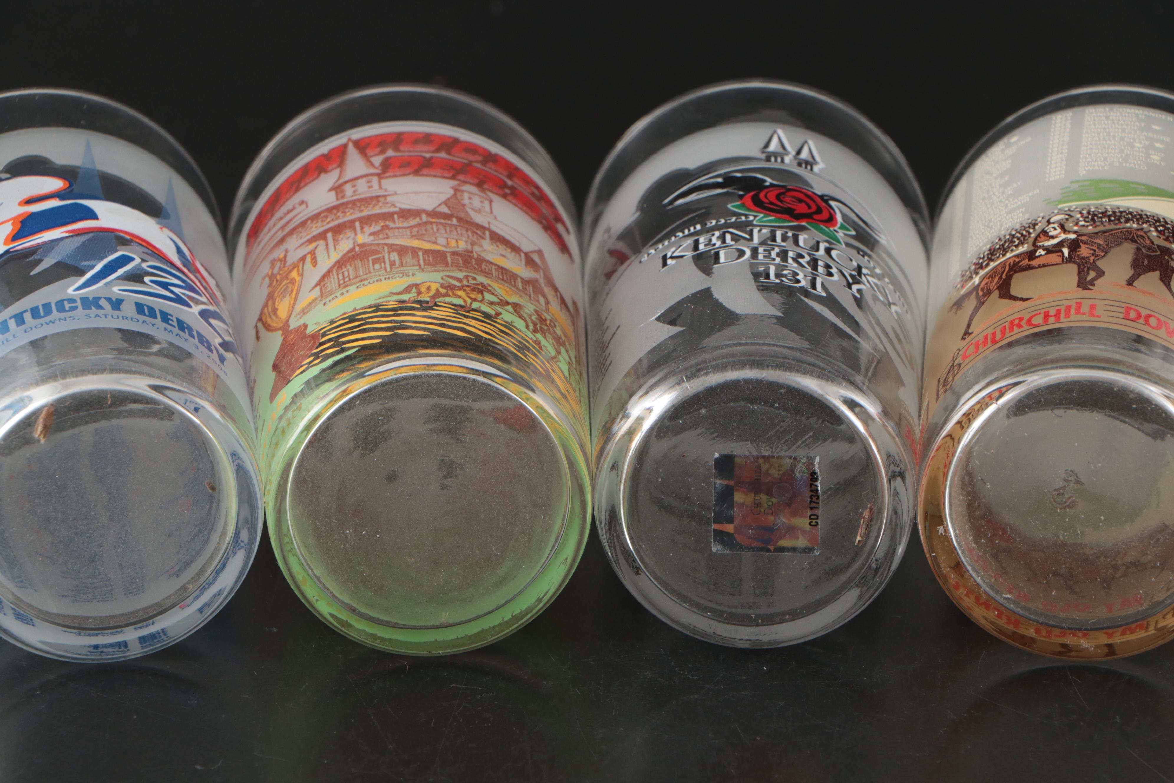 77th & More Kentucky Derby, Triple Crown Annual Glasses, Late 20th-Early 21st C
