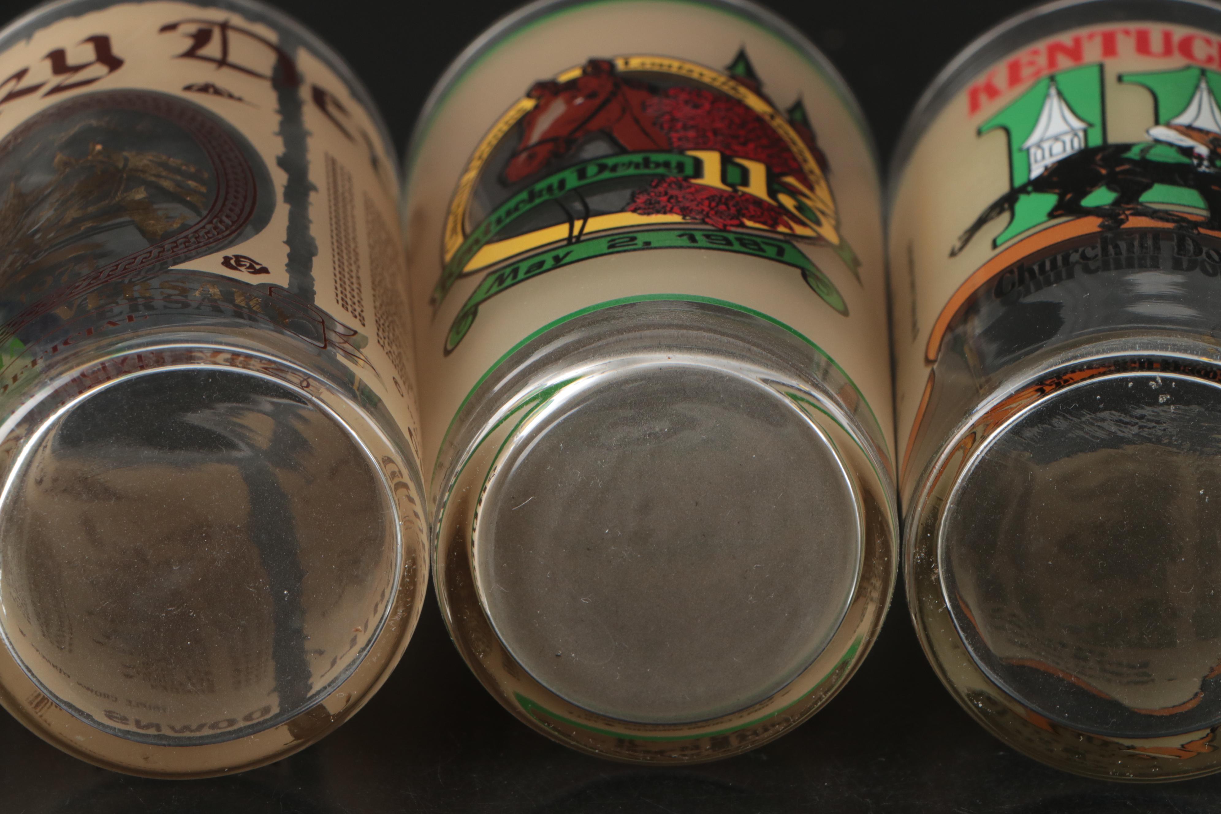 77th & More Kentucky Derby, Triple Crown Annual Glasses, Late 20th-Early 21st C