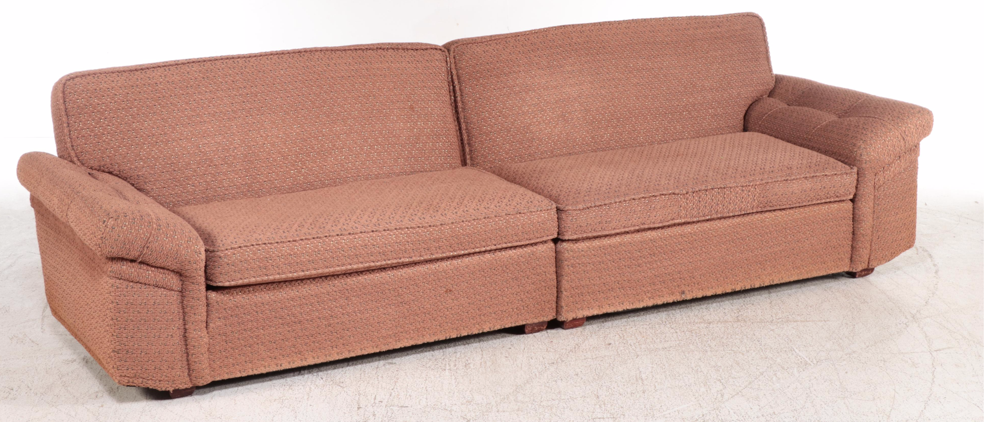 Artistic Mid Century Modern Style Upholstered Modular Sofa, Mid to Late 20th C.