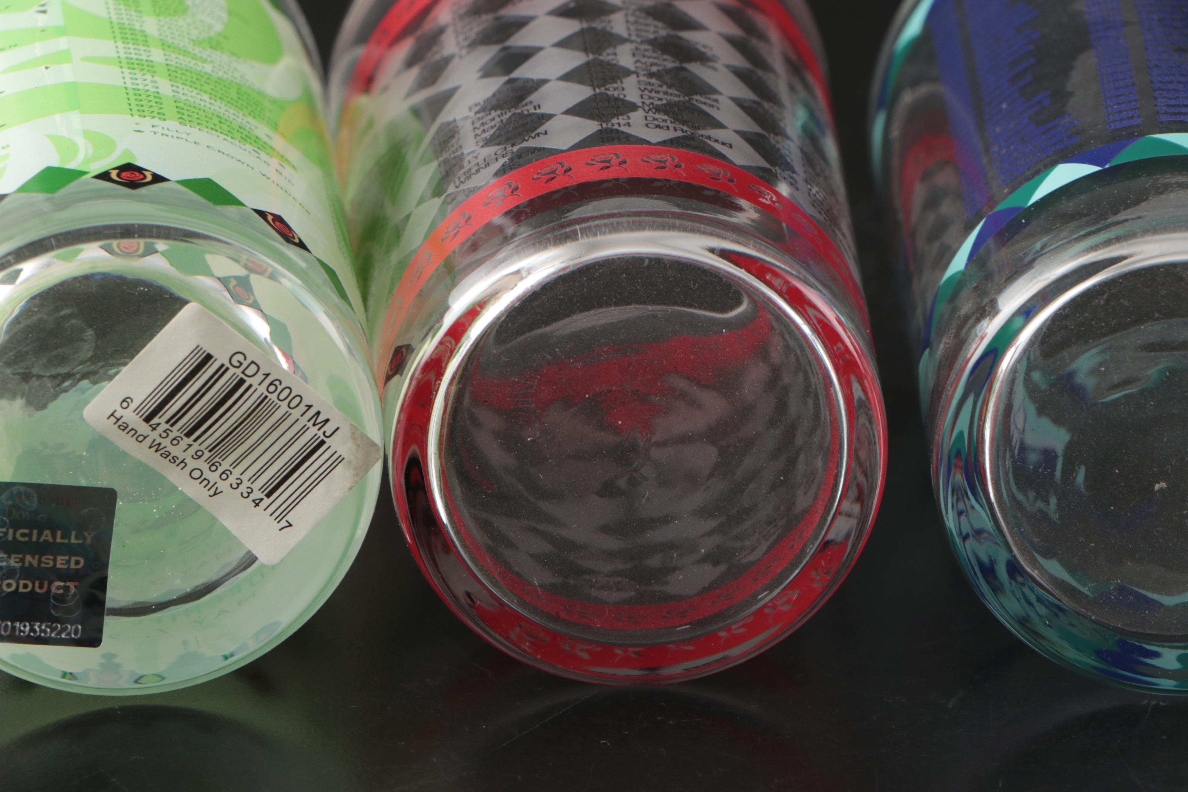 77th & More Kentucky Derby, Triple Crown Annual Glasses, Late 20th-Early 21st C