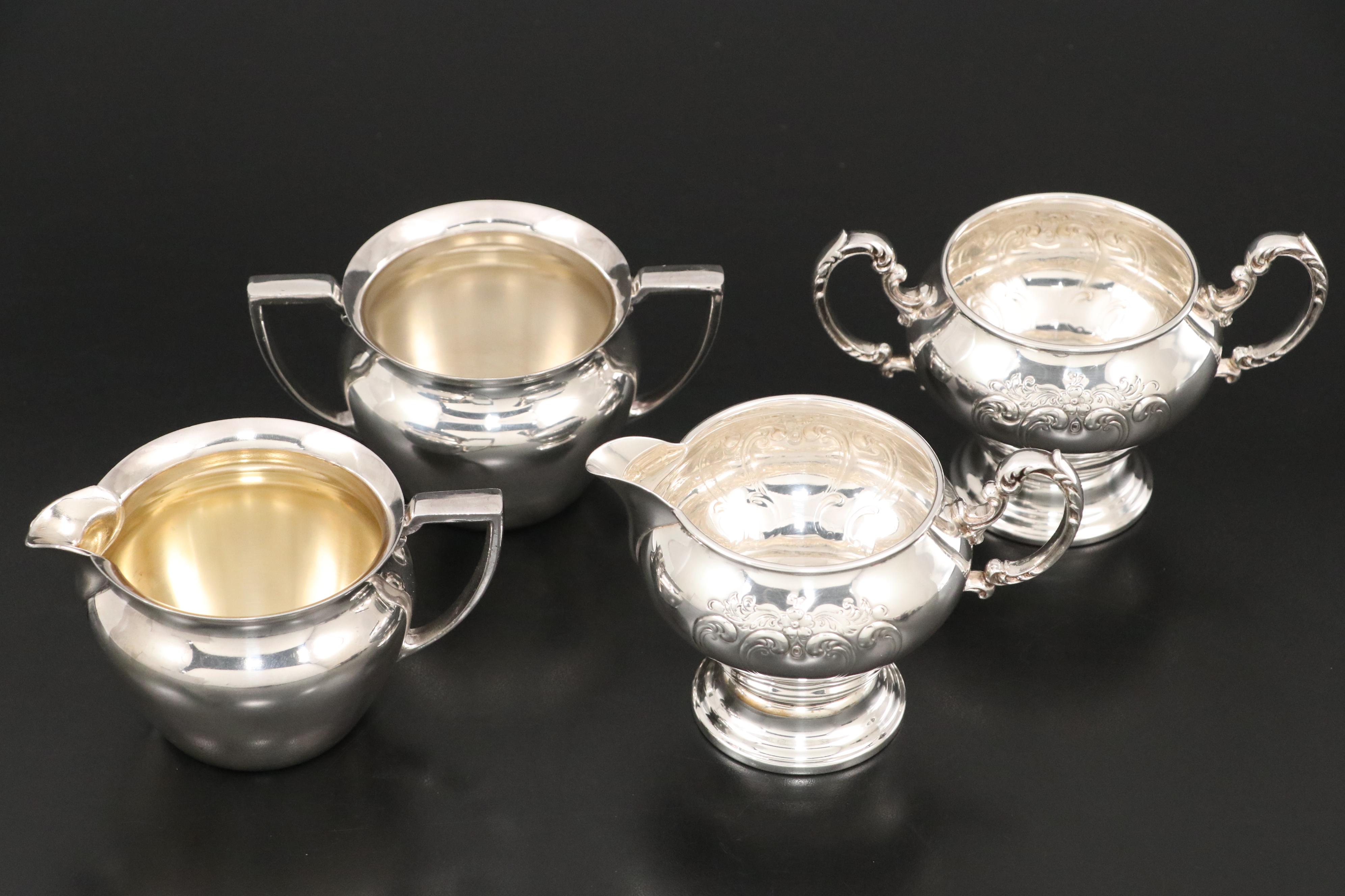 Gorham Paul Revere Bowls with Silver Plate Serveware Collection