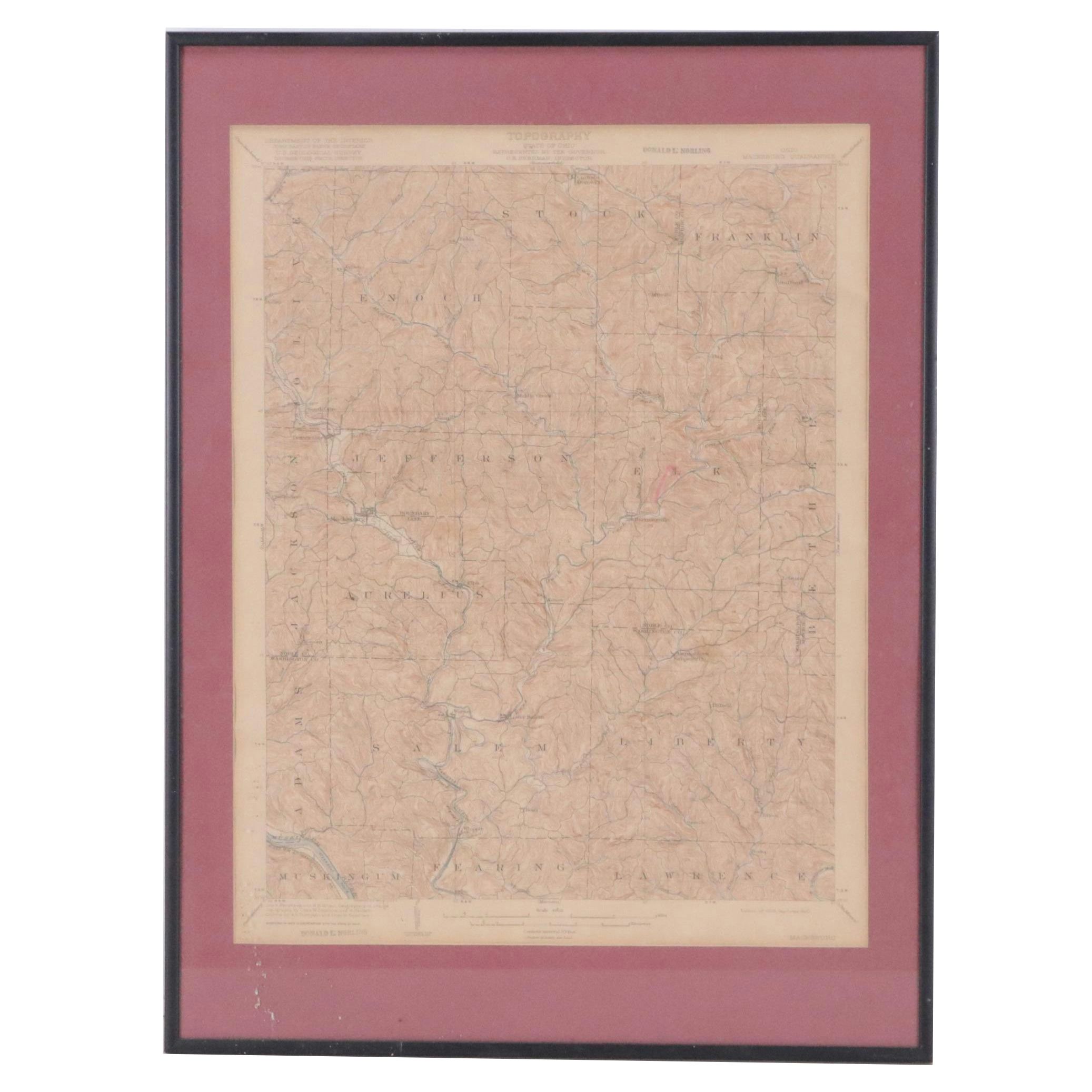 Topographical Map of Macksburg, Ohio, 1920 Edition