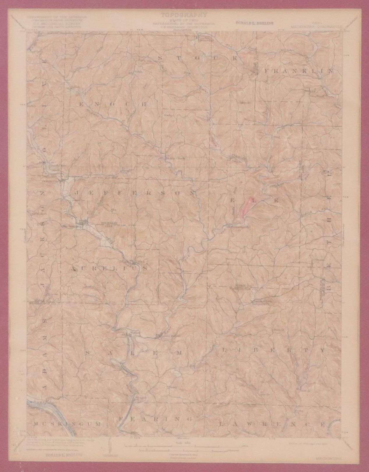 Topographical Map of Macksburg, Ohio, 1920 Edition