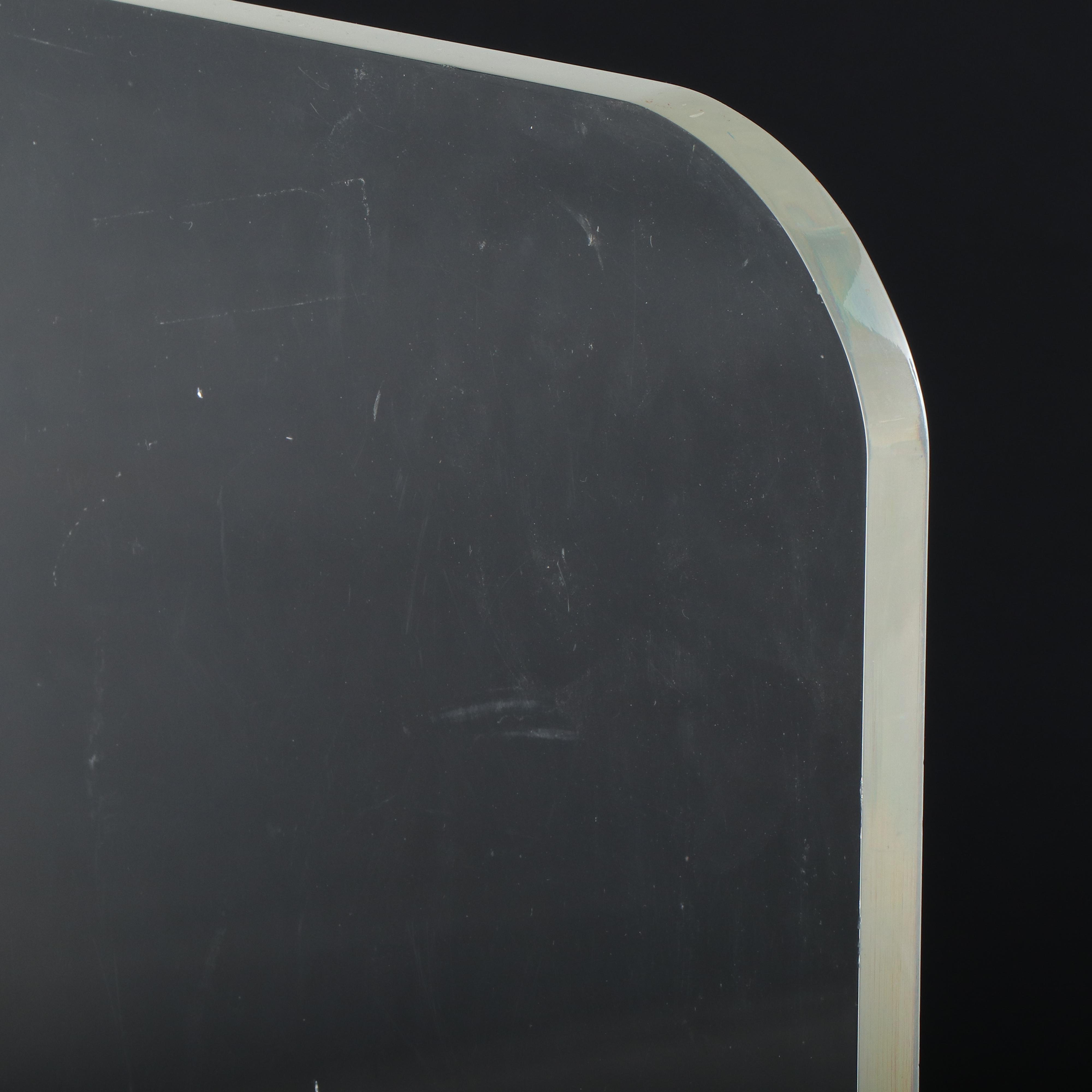 Modernist Acrylic and Glass Top Writing Table with Acrylic Z-Chair