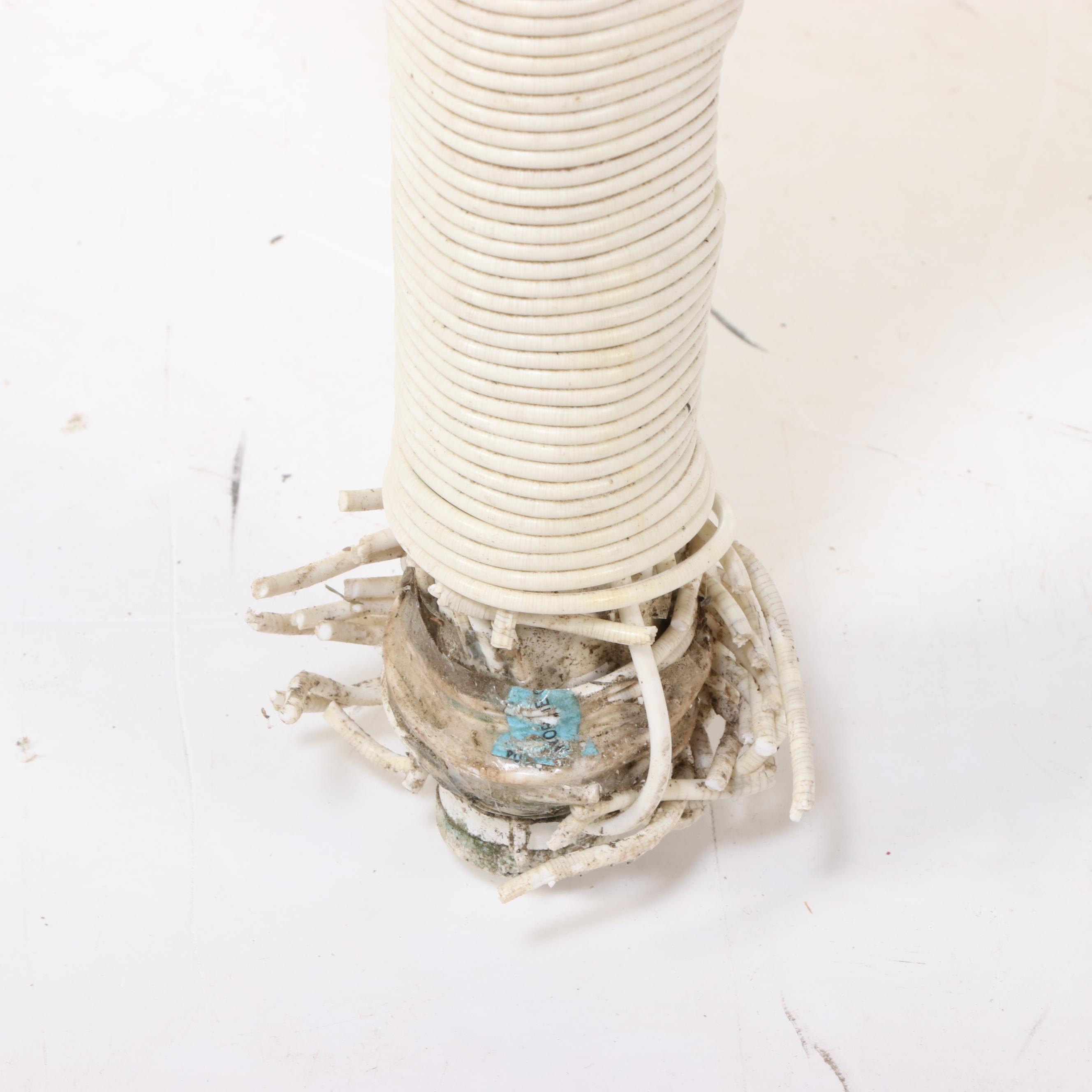 Three-Piece White Resin Wicker Patio Lounge Set, Incl. Rocker, Armchair, & Table