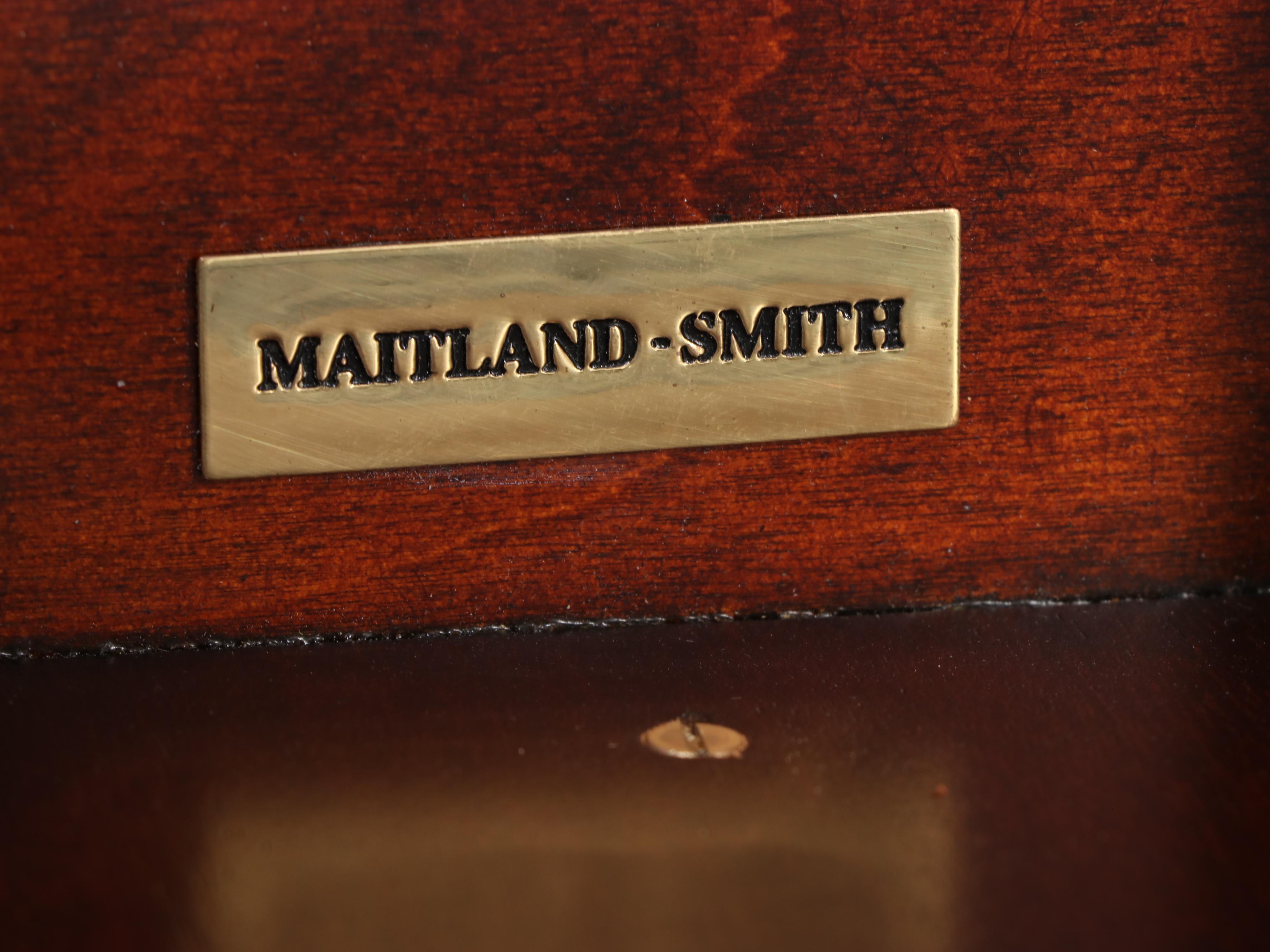 Pair of Maitland-Smith French Provincial Style Flame Mahogany Side Tables