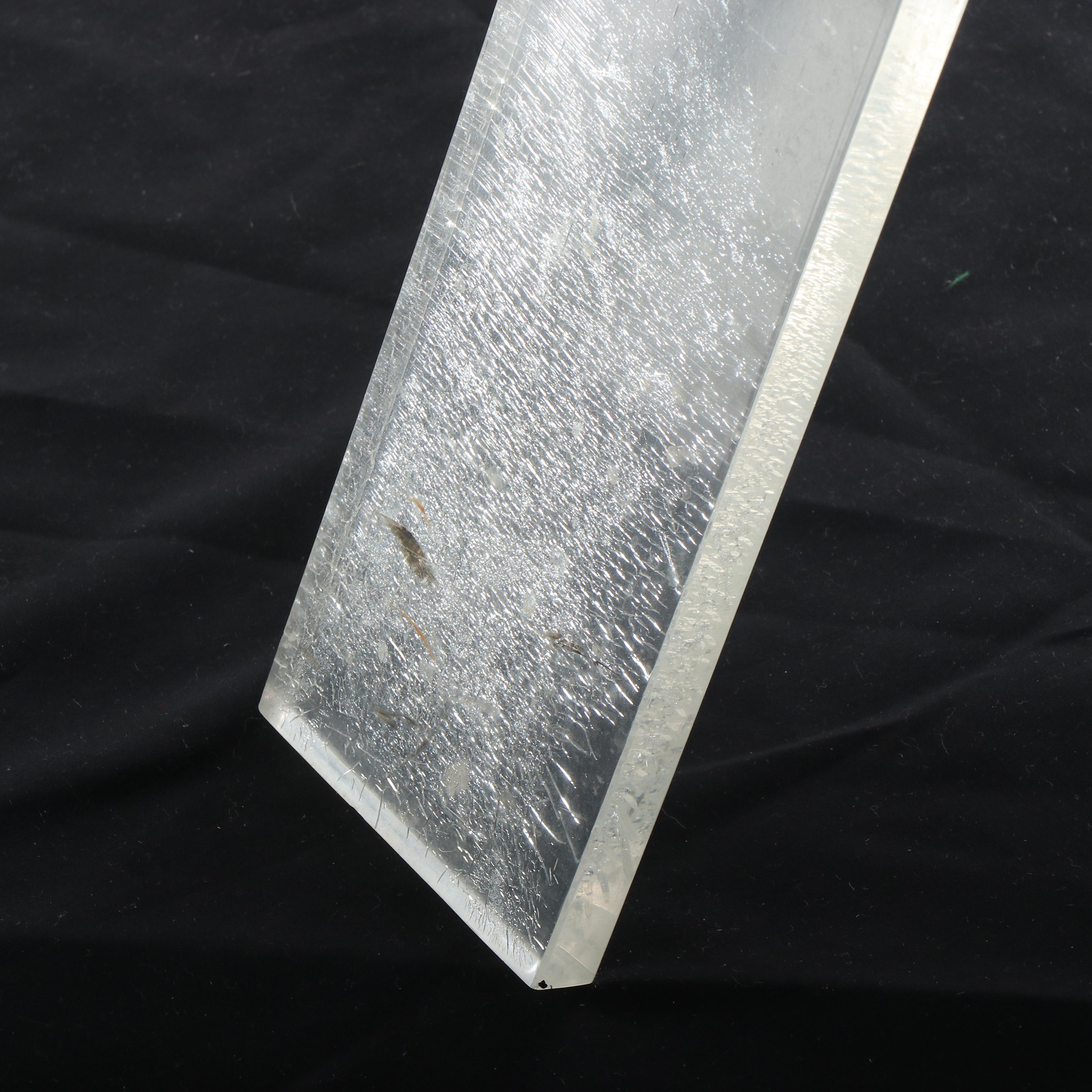 Mid Century Modern Acrylic Sawhorse and Glass Top Dining Table