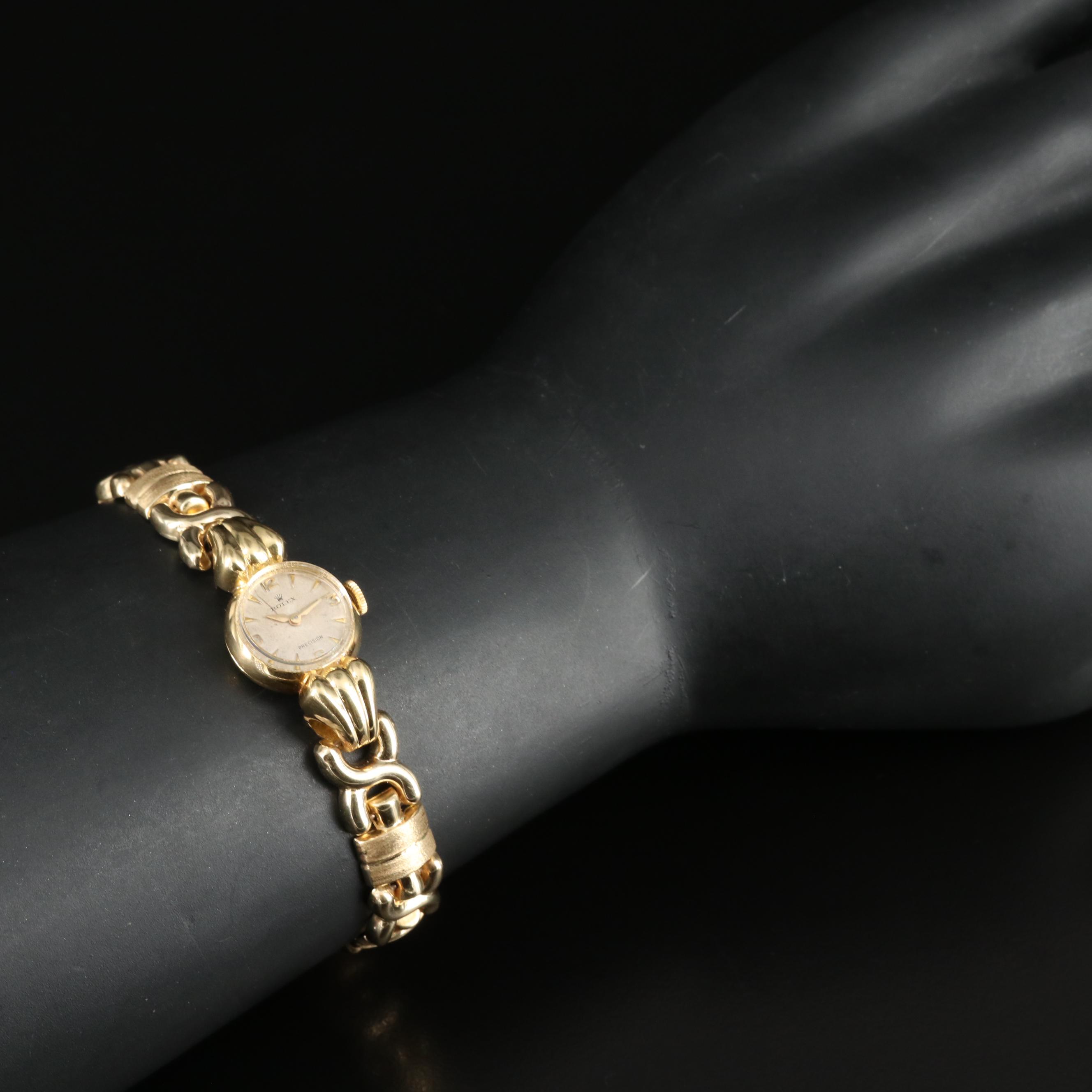 1940s Rolex 18K Gold Stem Wind Watch