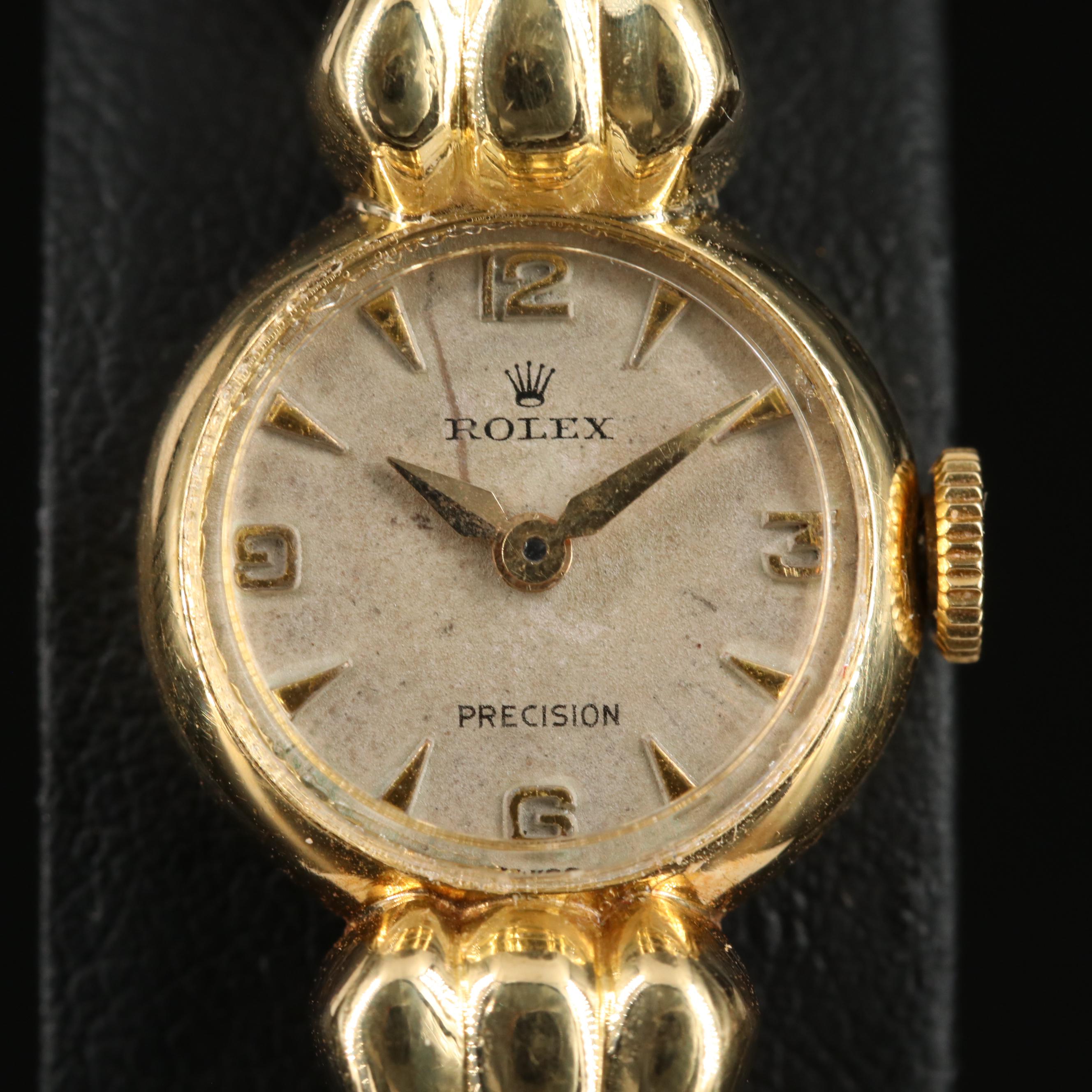 1940s Rolex 18K Gold Stem Wind Watch