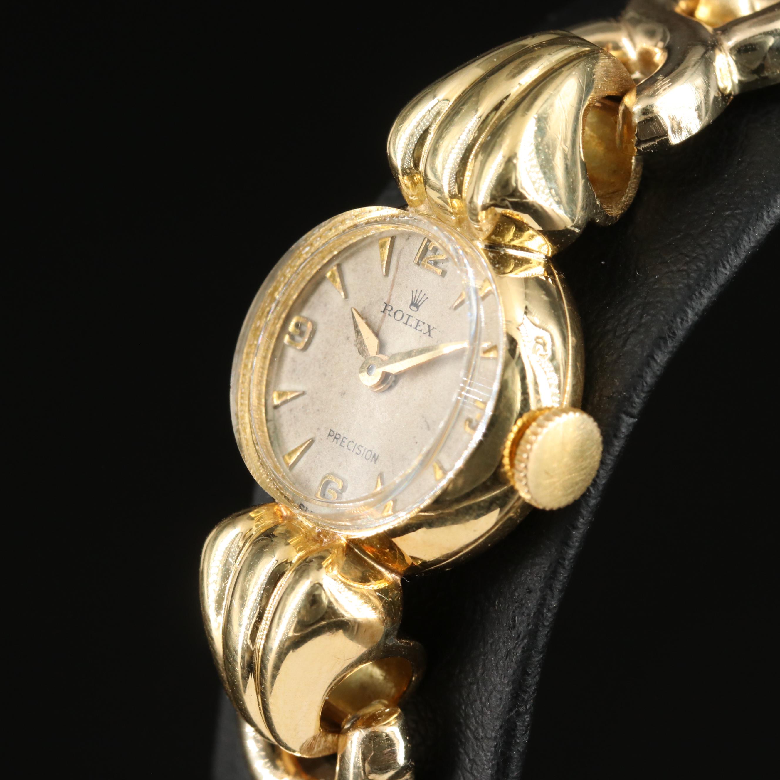 1940s Rolex 18K Gold Stem Wind Watch