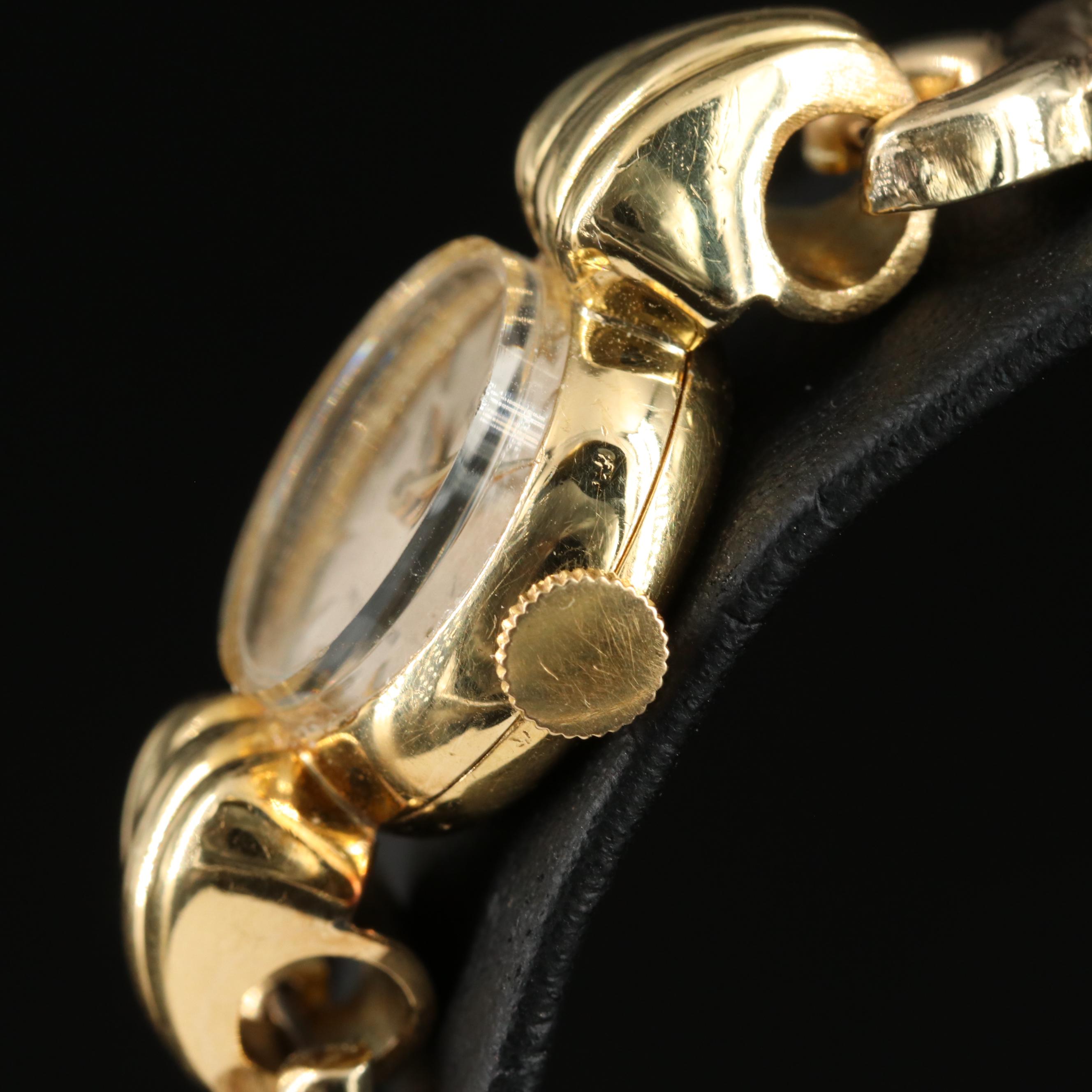 1940s Rolex 18K Gold Stem Wind Watch