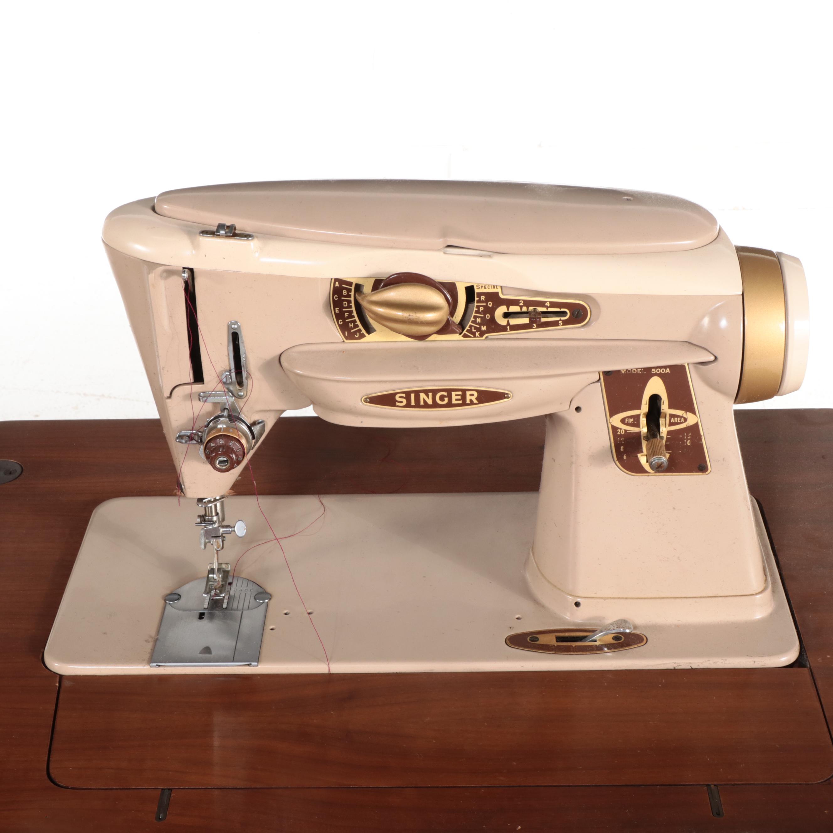 Singer Model 500A Sewing Machine, Mid 20th Century