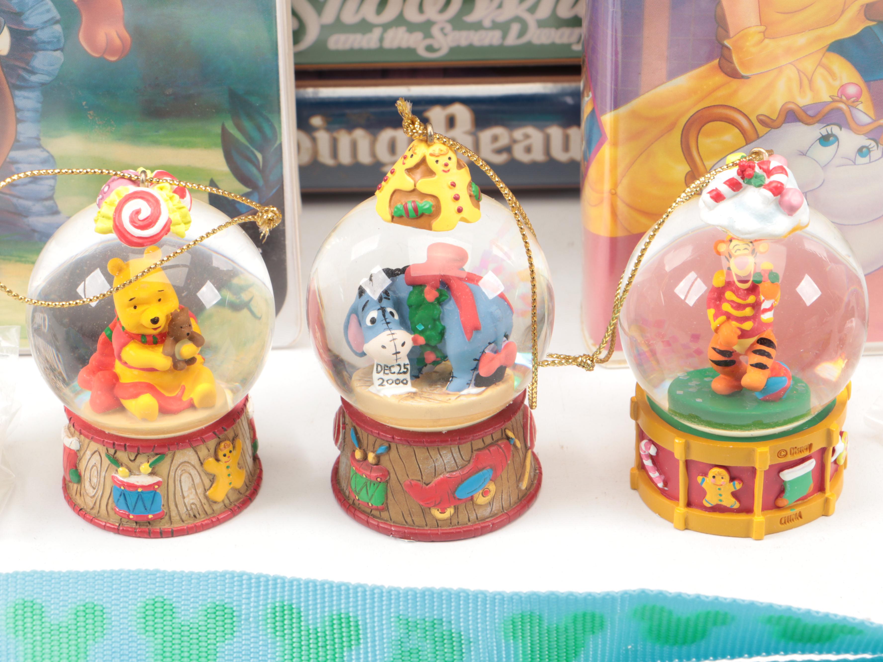 Disney Classics VHS Tapes, Disney Pins, and "Pooh Pals'' Mini Ornaments