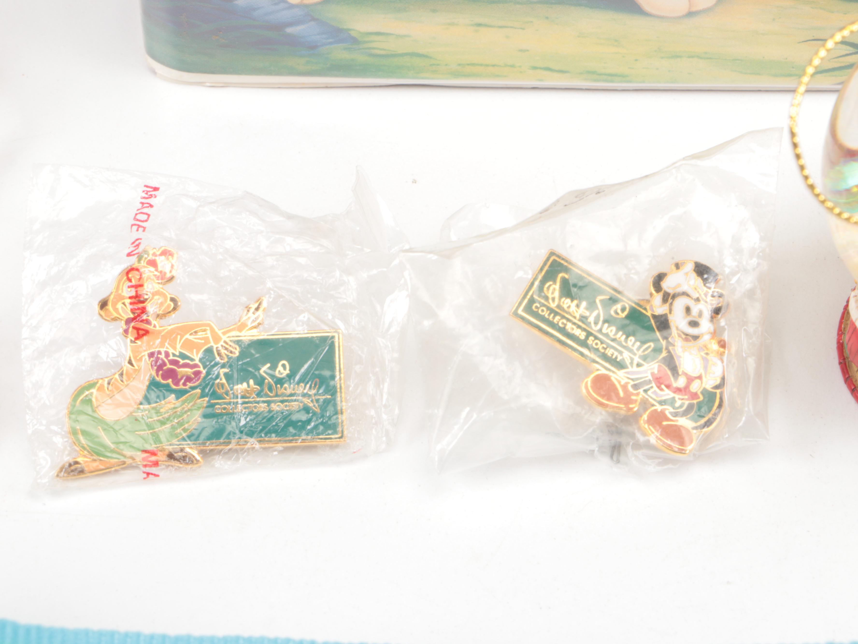 Disney Classics VHS Tapes, Disney Pins, and "Pooh Pals'' Mini Ornaments