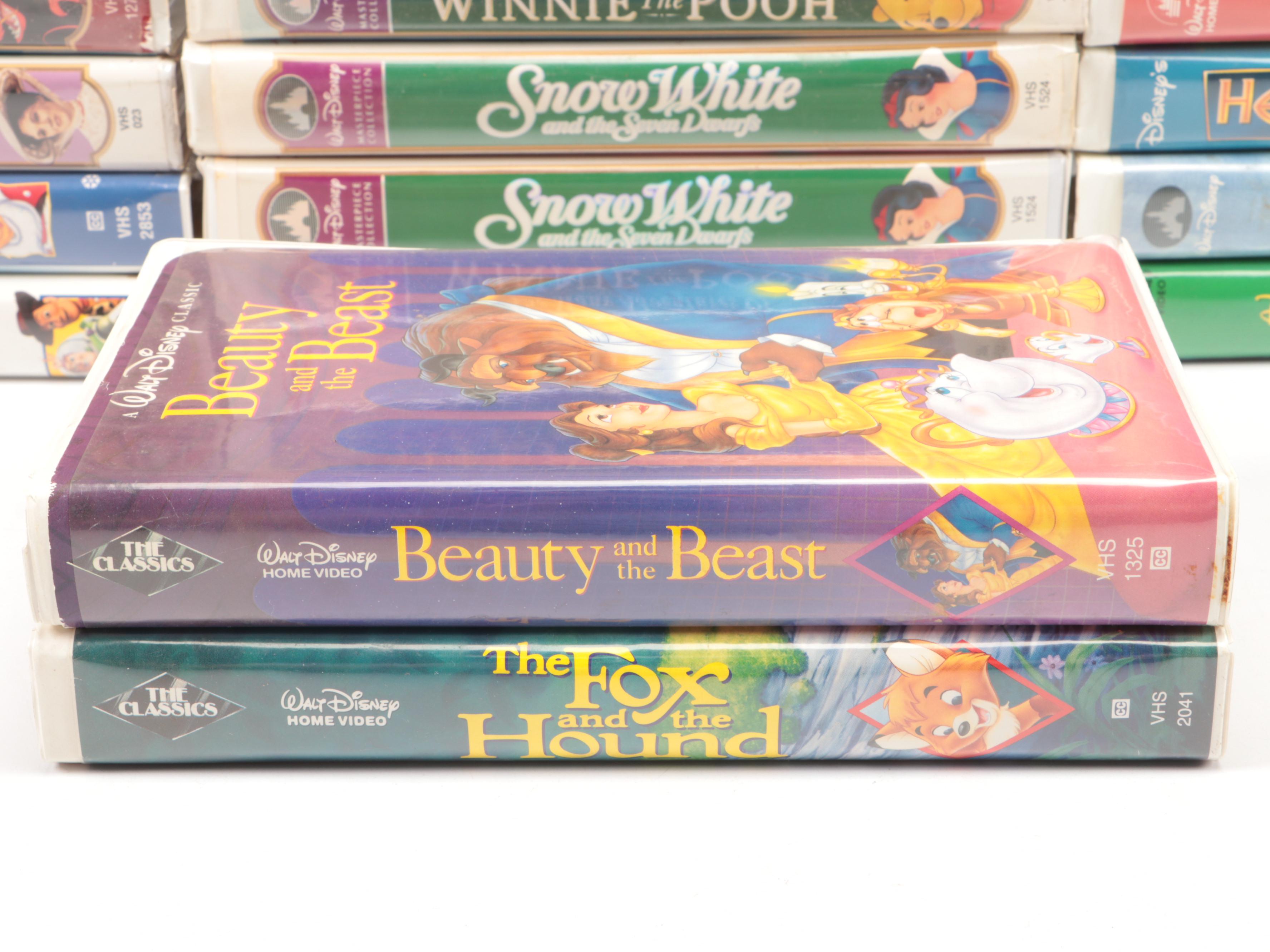 Disney Classics VHS Tapes, Disney Pins, and "Pooh Pals'' Mini Ornaments