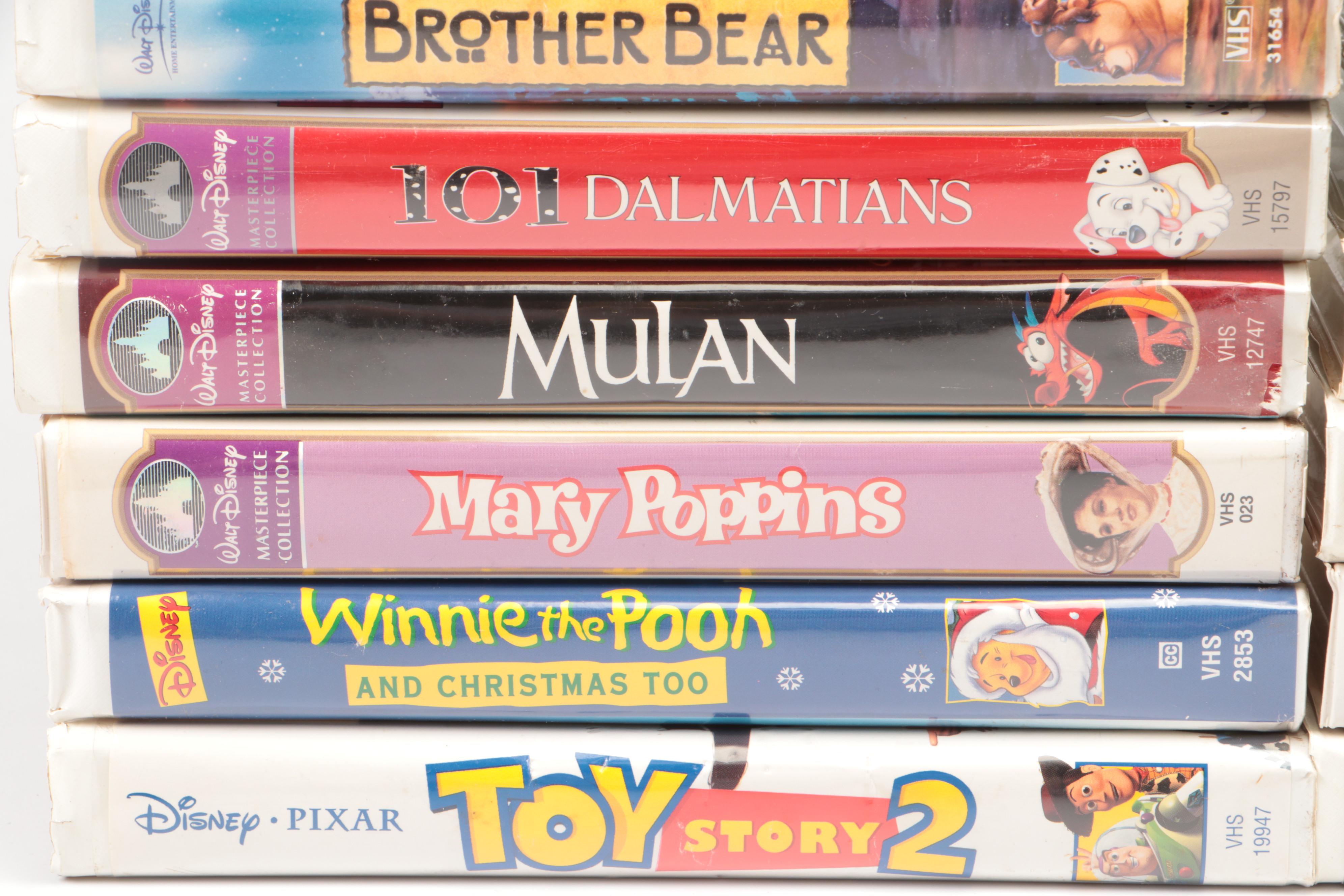 Disney Classics VHS Tapes, Disney Pins, and "Pooh Pals'' Mini Ornaments