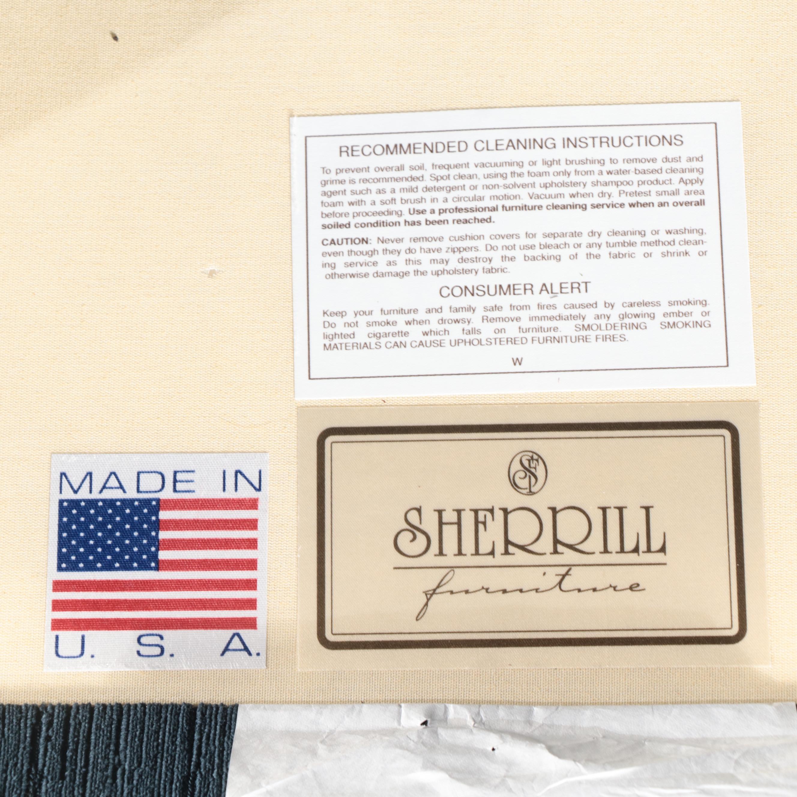 Pair of Sherrill Custom-Upholstered English Roll-Arm Swivel Easy Chairs